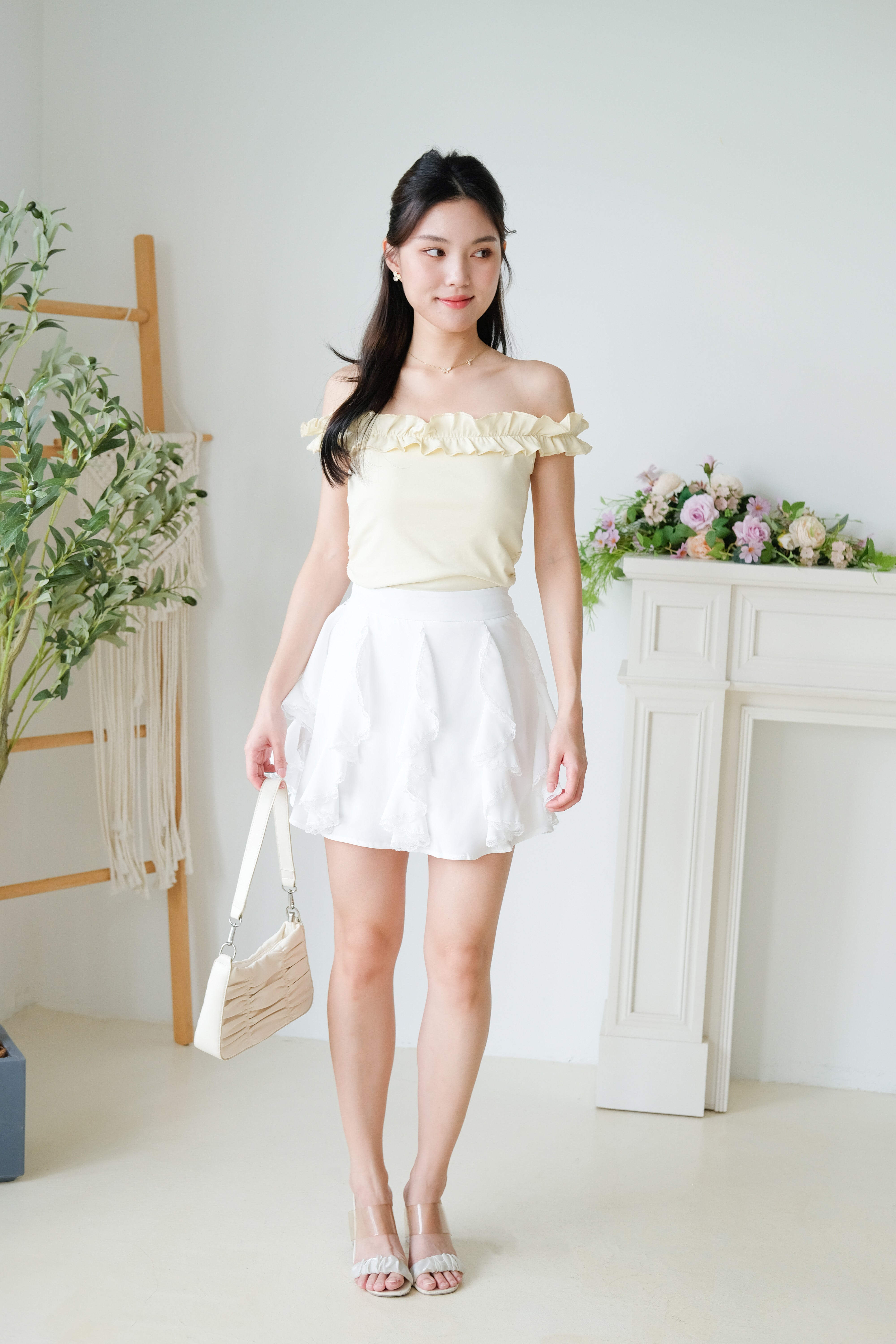 Layla Ruffle Off Shoulder (Butter Yellow)
