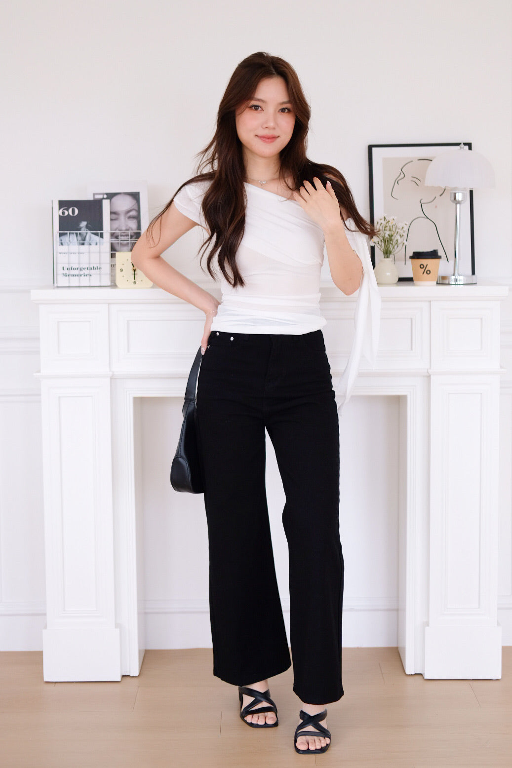 Erika Draped Off Shoulder Top (White)