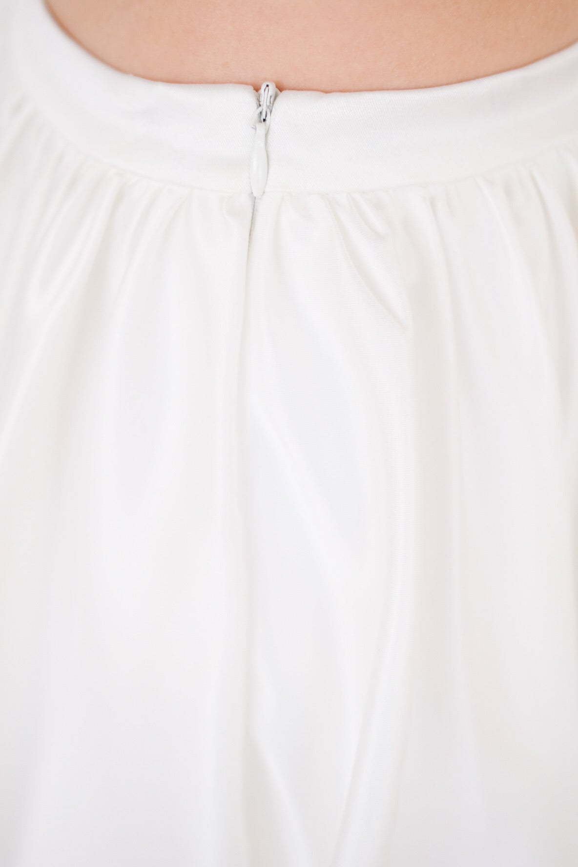 Liora Bubble Satin Skirt (White)