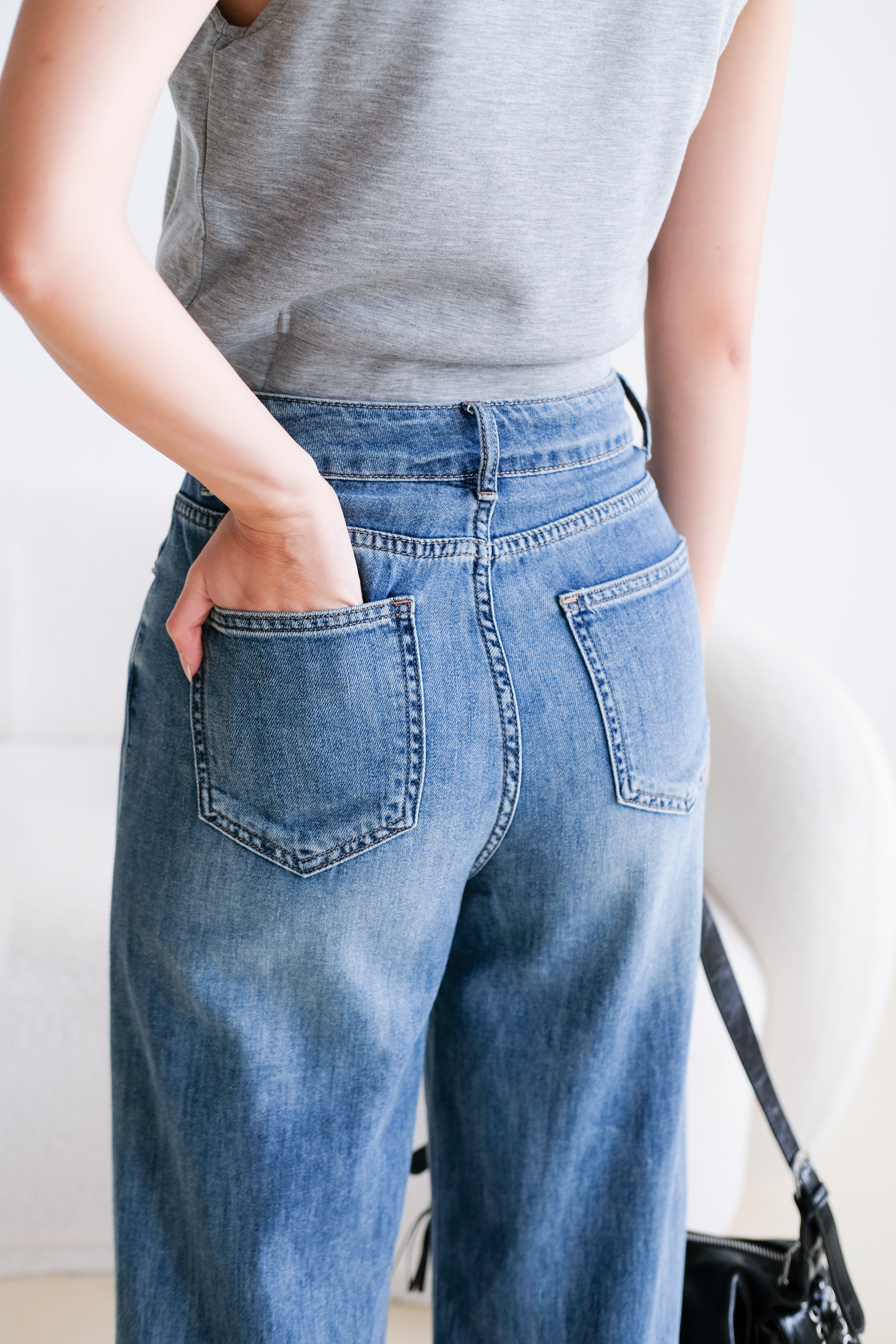 Time Out Flare Soft Denim Jeans (Dark Blue)