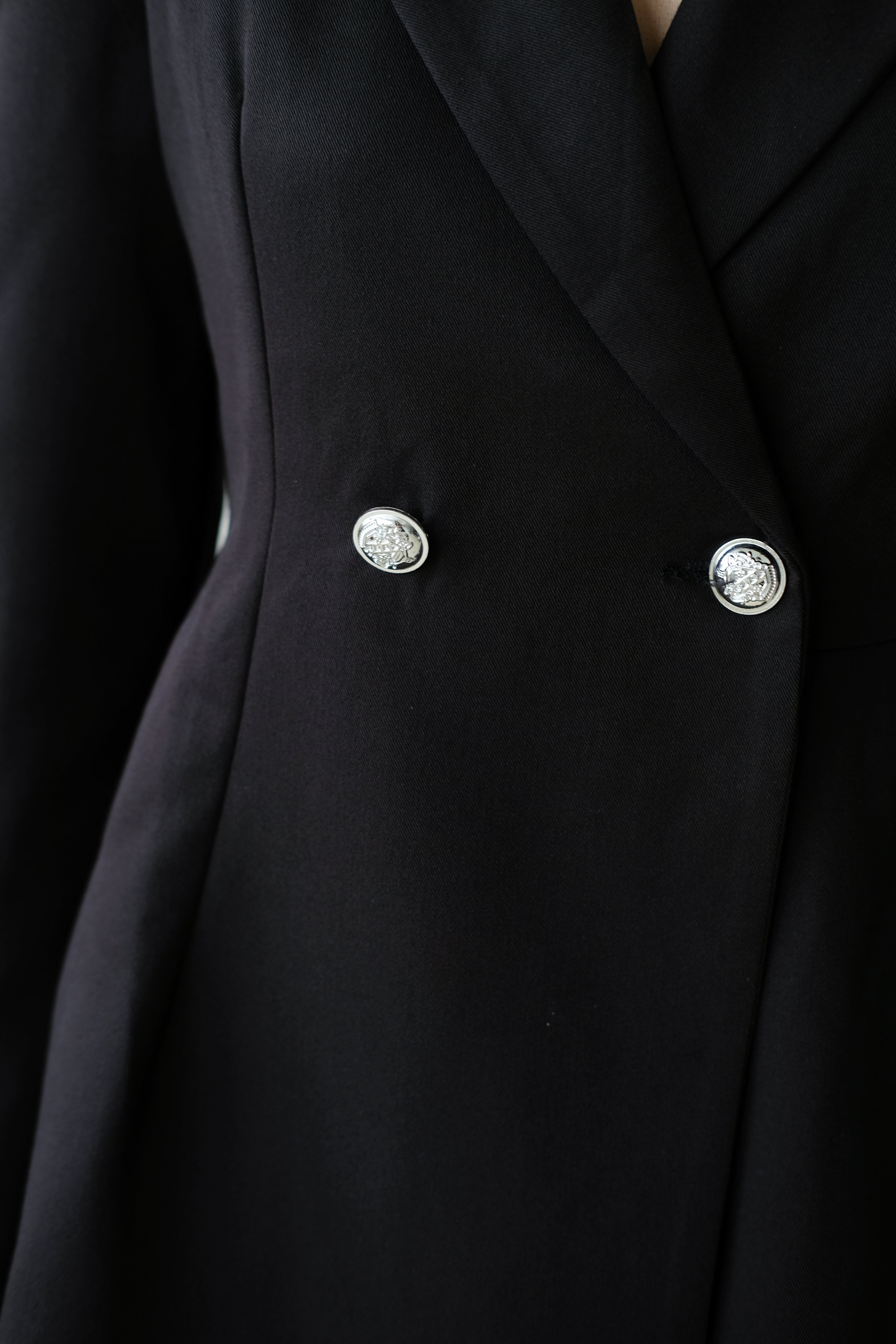 Quinn Blazer Belted Romper (Black)