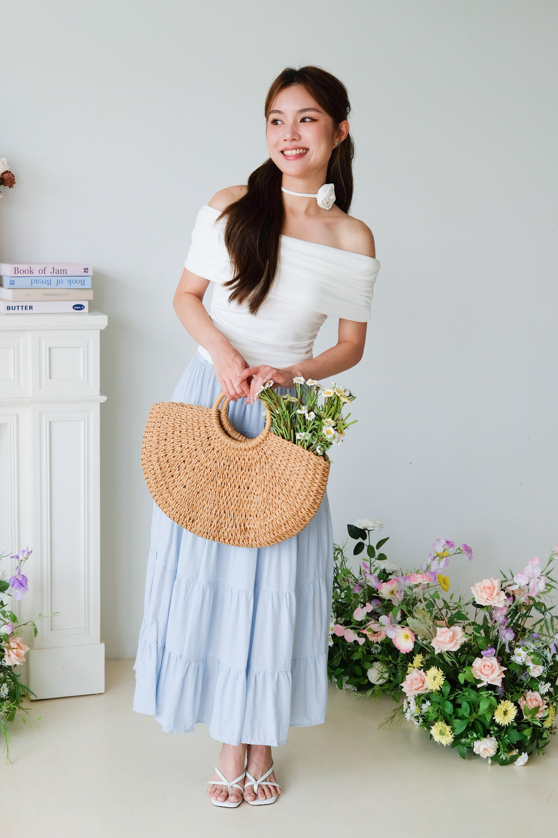 Willa Tiered Maxi Skirt (Sky Blue)