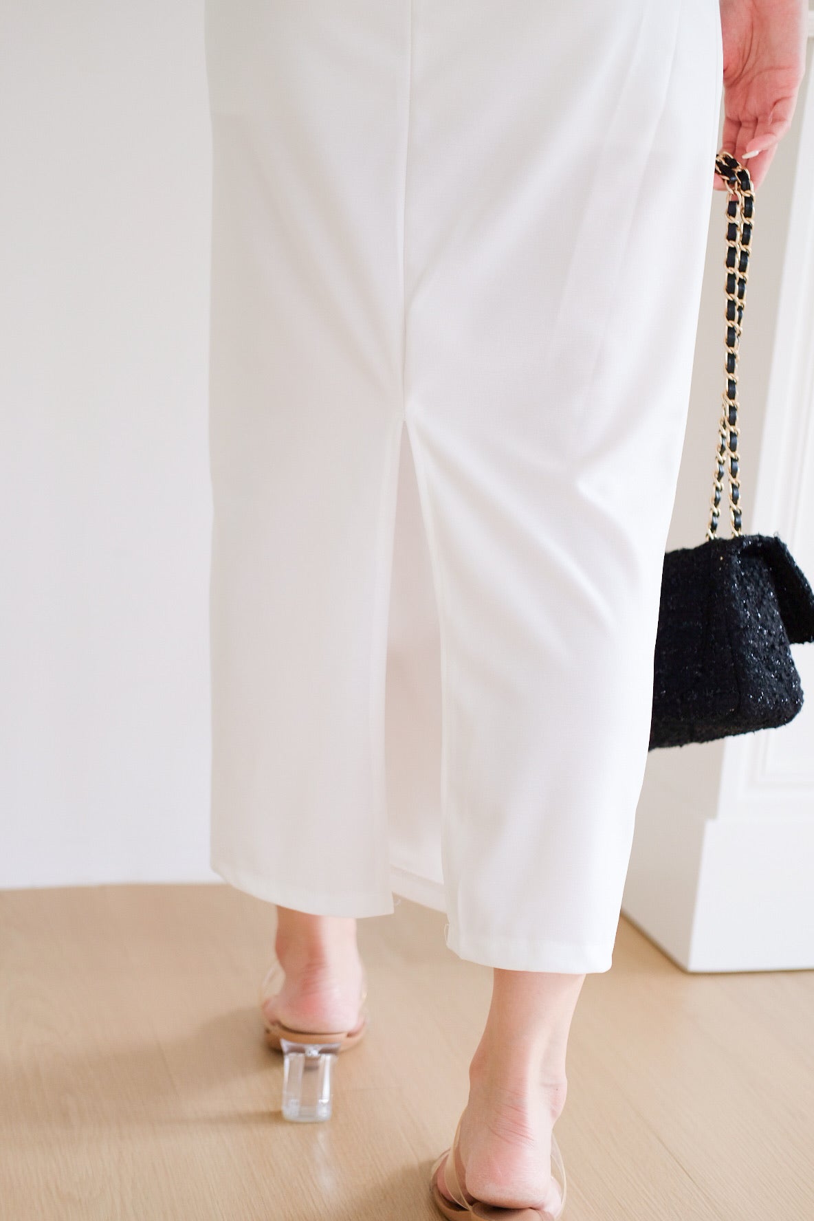 Brianna Ruched Jewel Bodycon Maxi Dress (White)