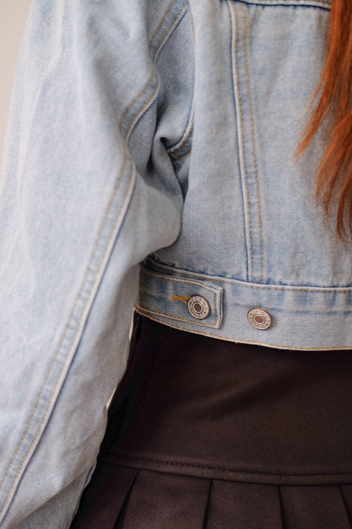 Cropped Denim Jacket with Buttons