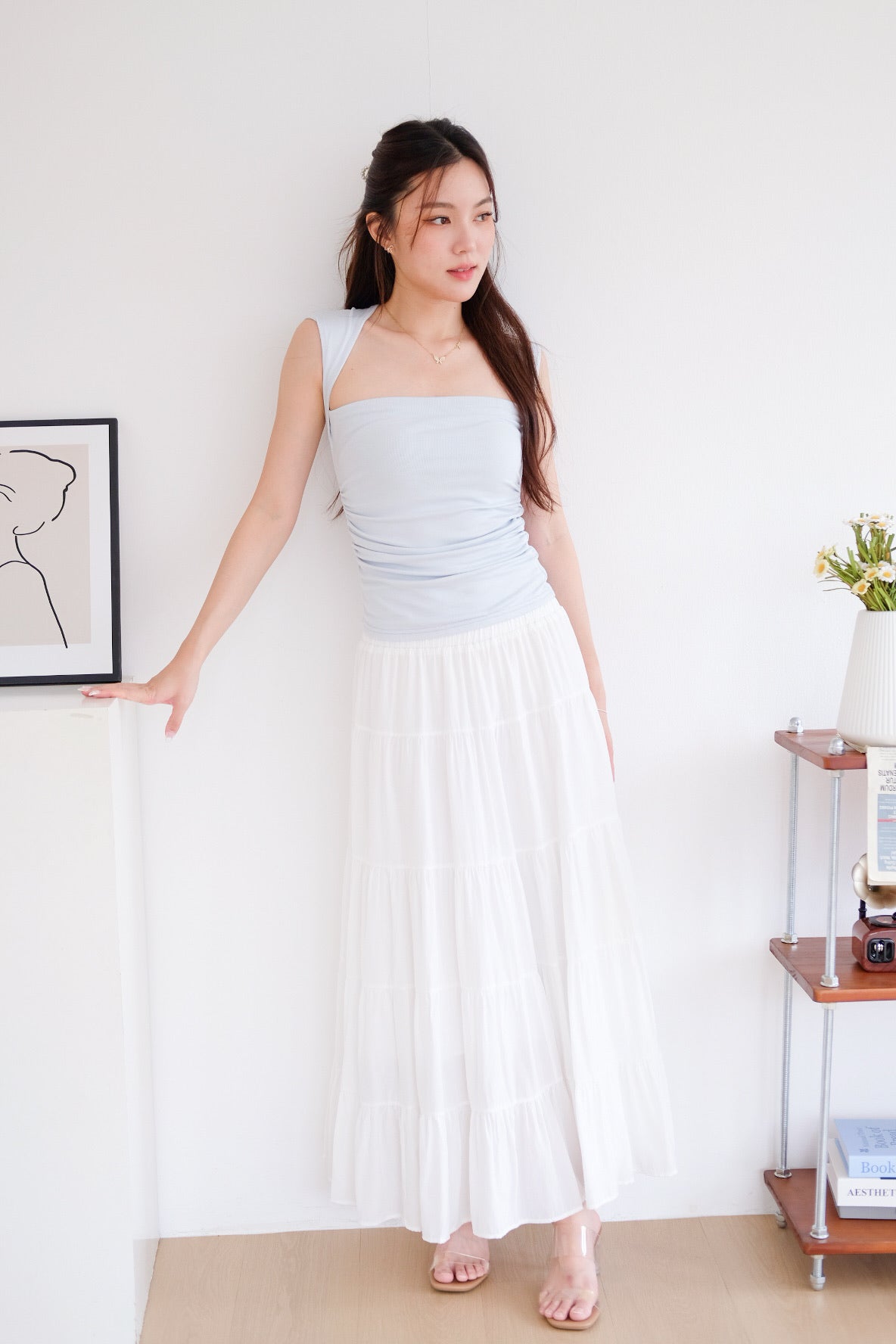 Sabrina Soft Sculpted Top (Light Blue)
