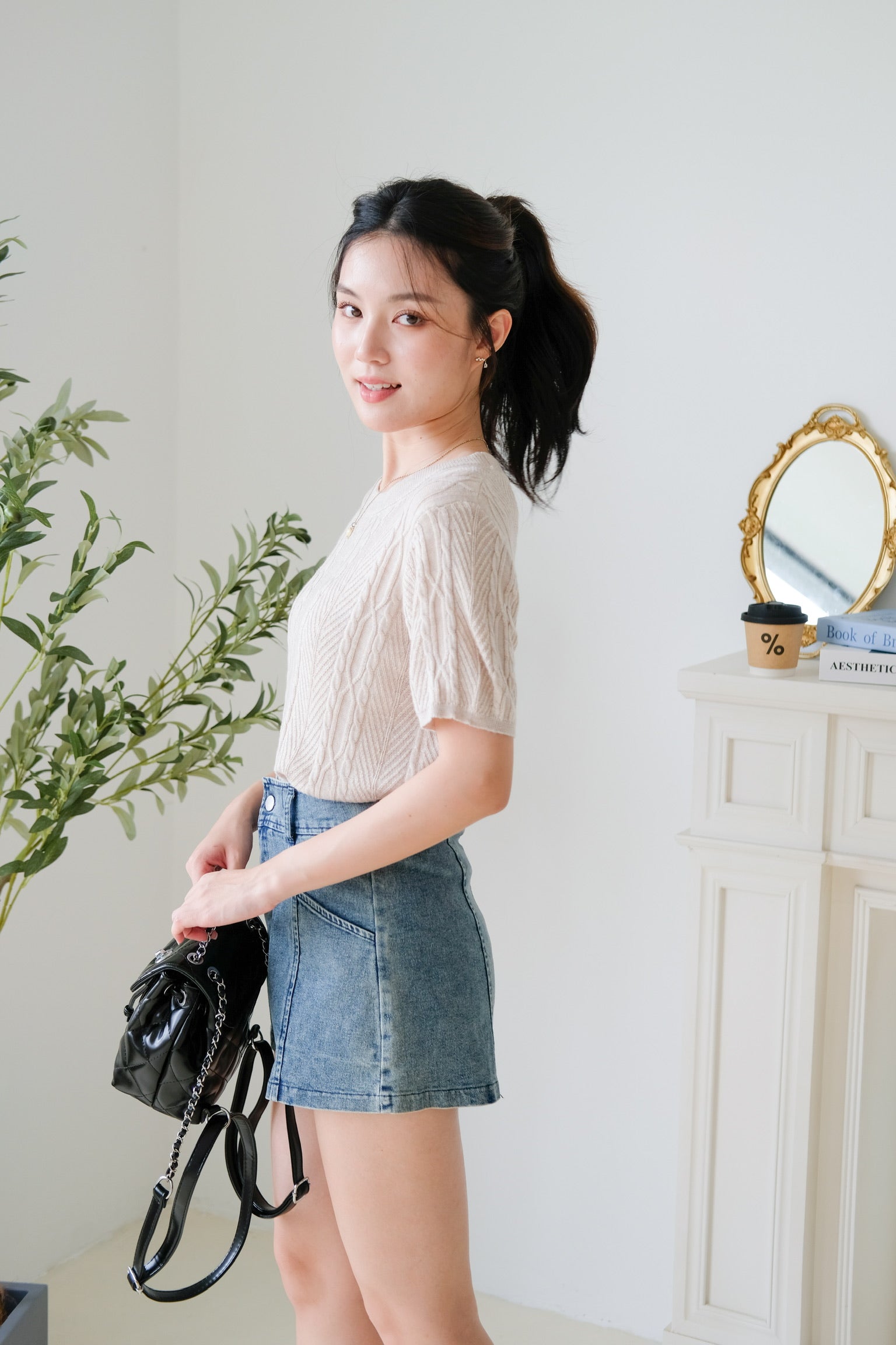 Carey Knit Tee (Latte)
