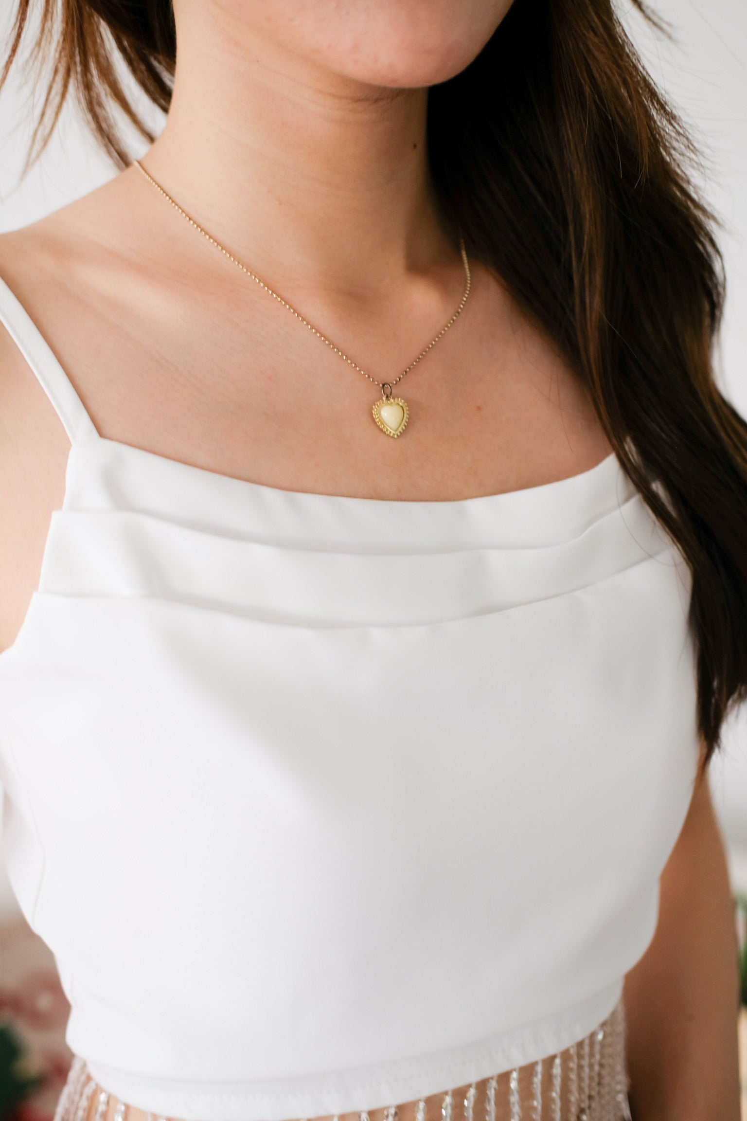 Amaria Embellished Tassel Crop Top (White)