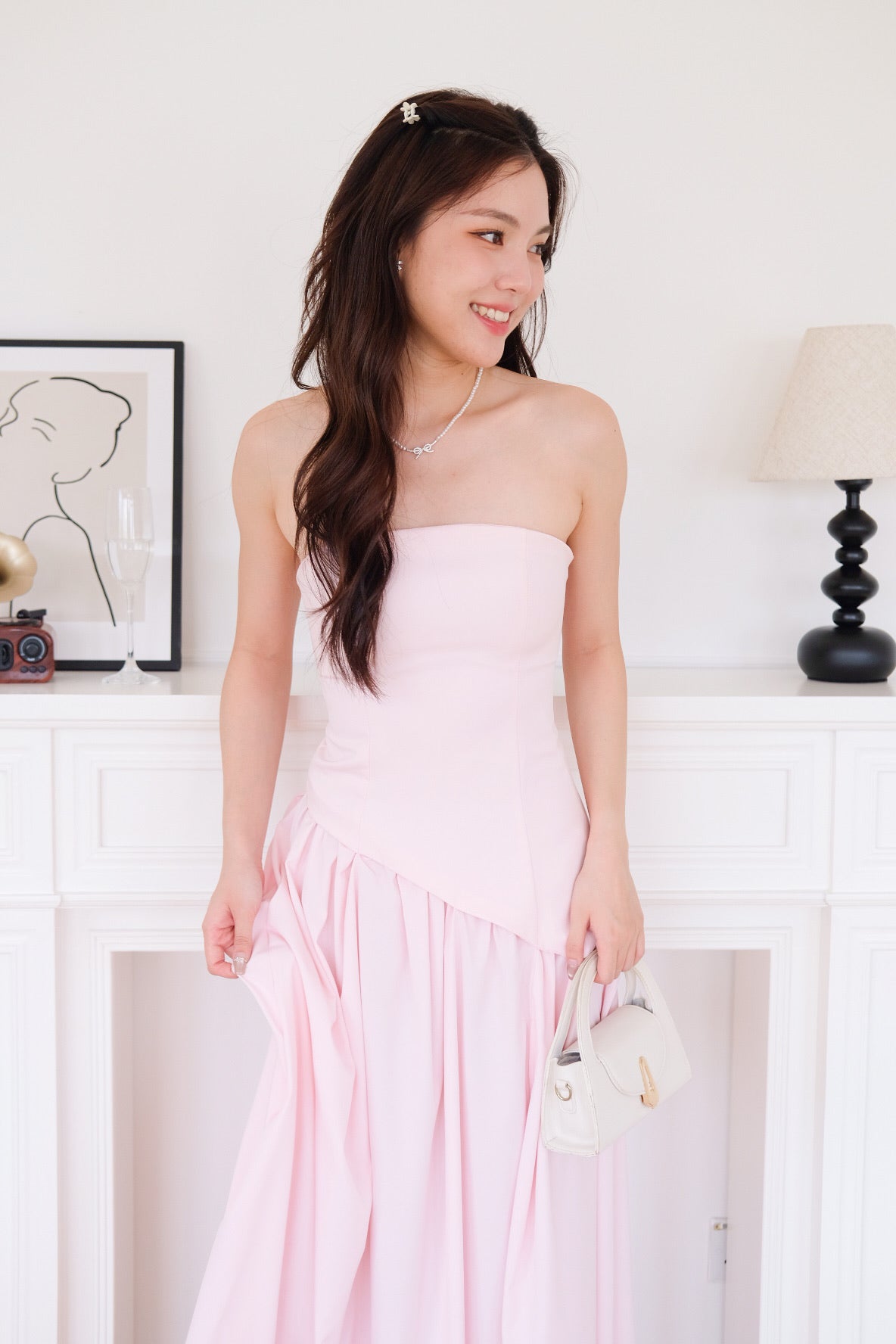 Kimberly Tube Sash Maxi Dress (Baby Pink)