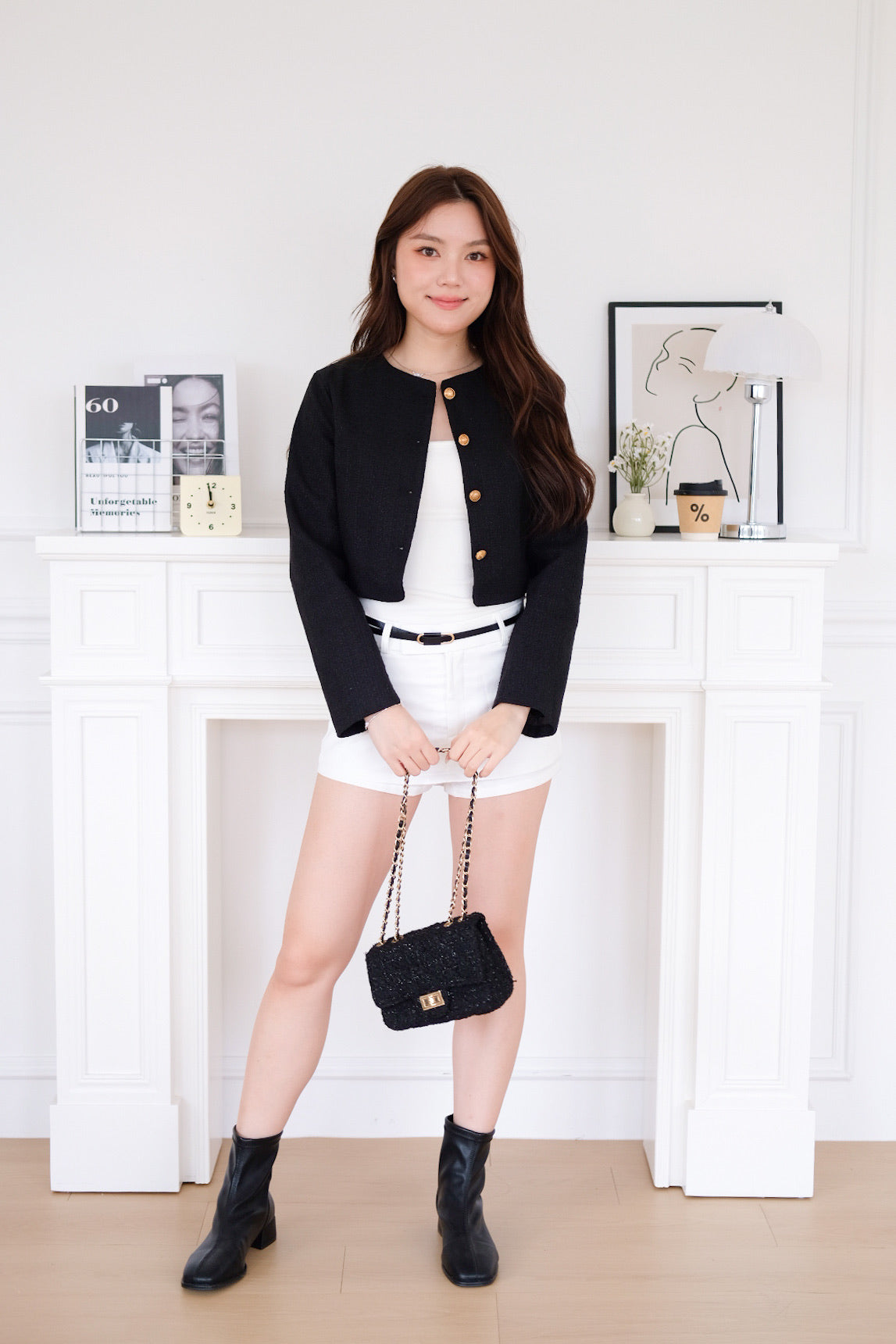 Éclair Tweed Outerwear (Black)