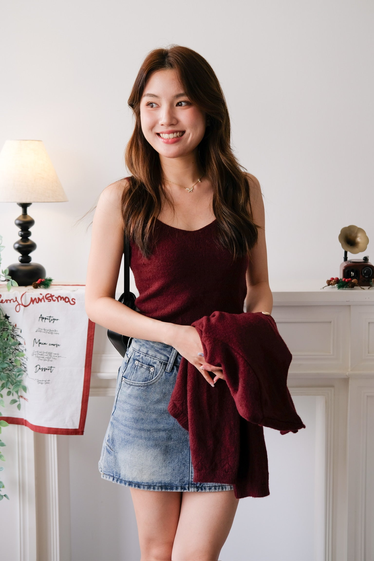 Nicole 2-in-1 Cardigan Set (Maroon)