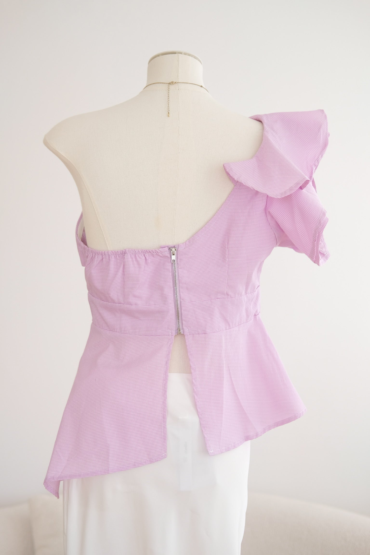 Purple Ruffle Assymetrical Top
