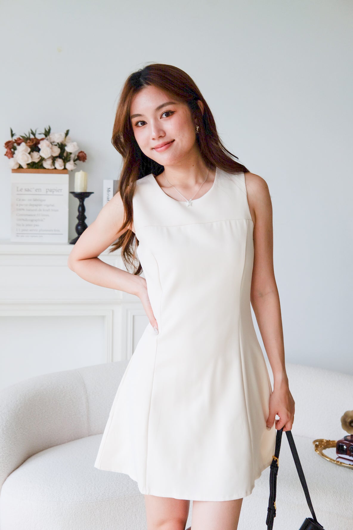 Yuna Classic A Line Dress (Cream)