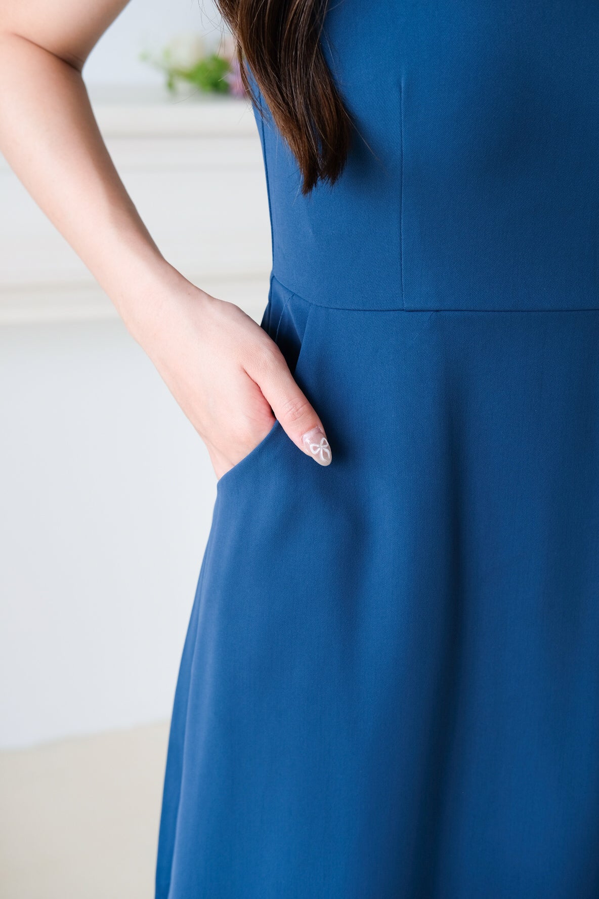 Canice Halter Side Slit Midi Dress (Teal)