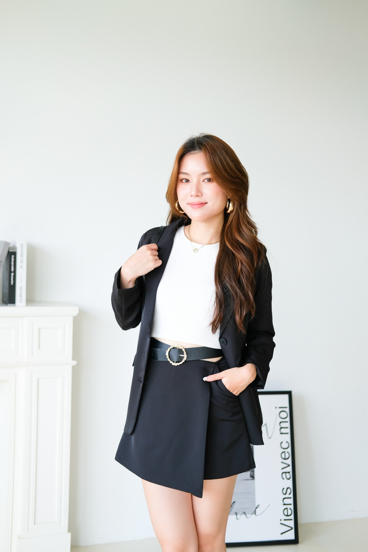 In A Meeting Collared Blazer (Black)