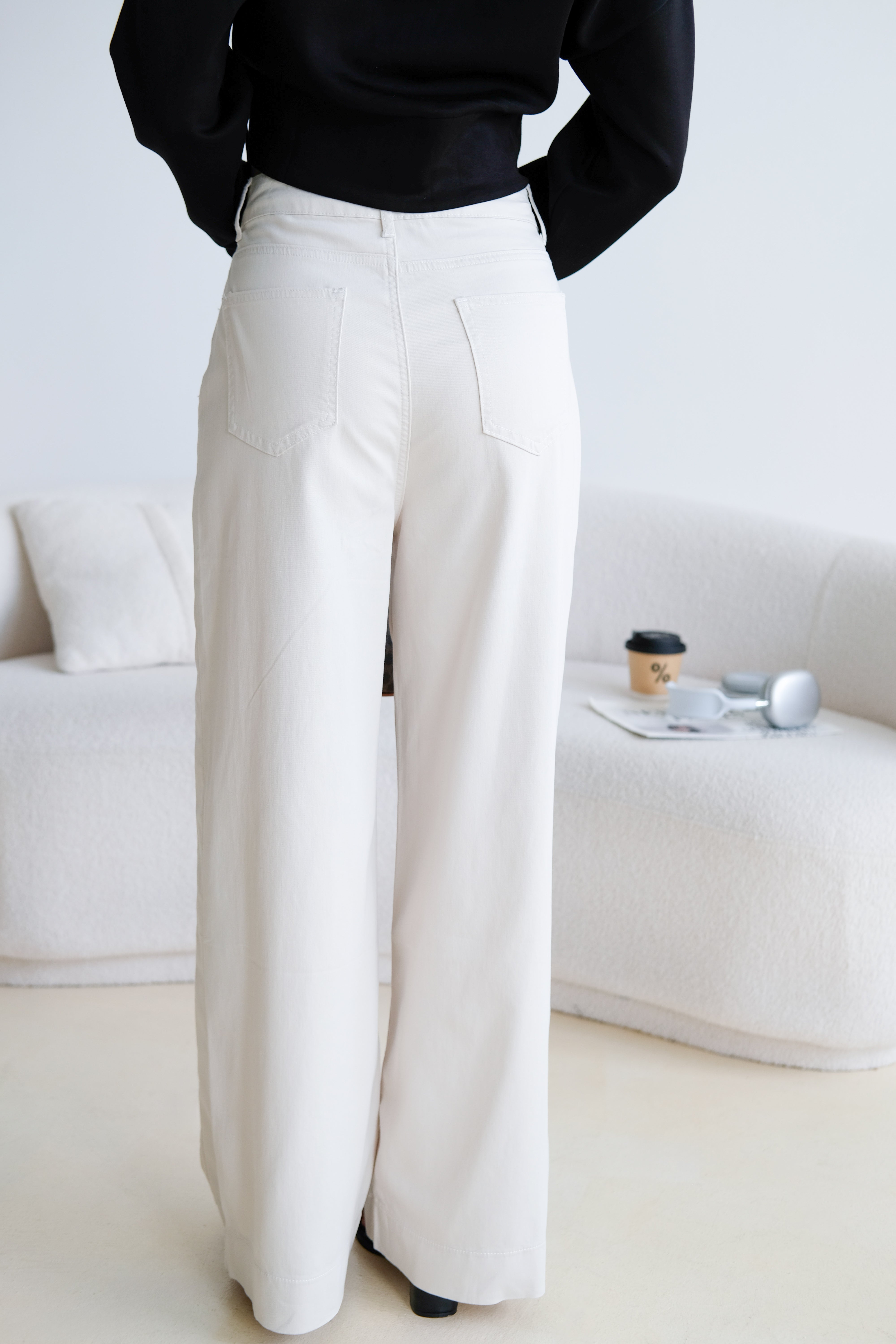 Time Out Flare Soft Denim Jeans (Cream)