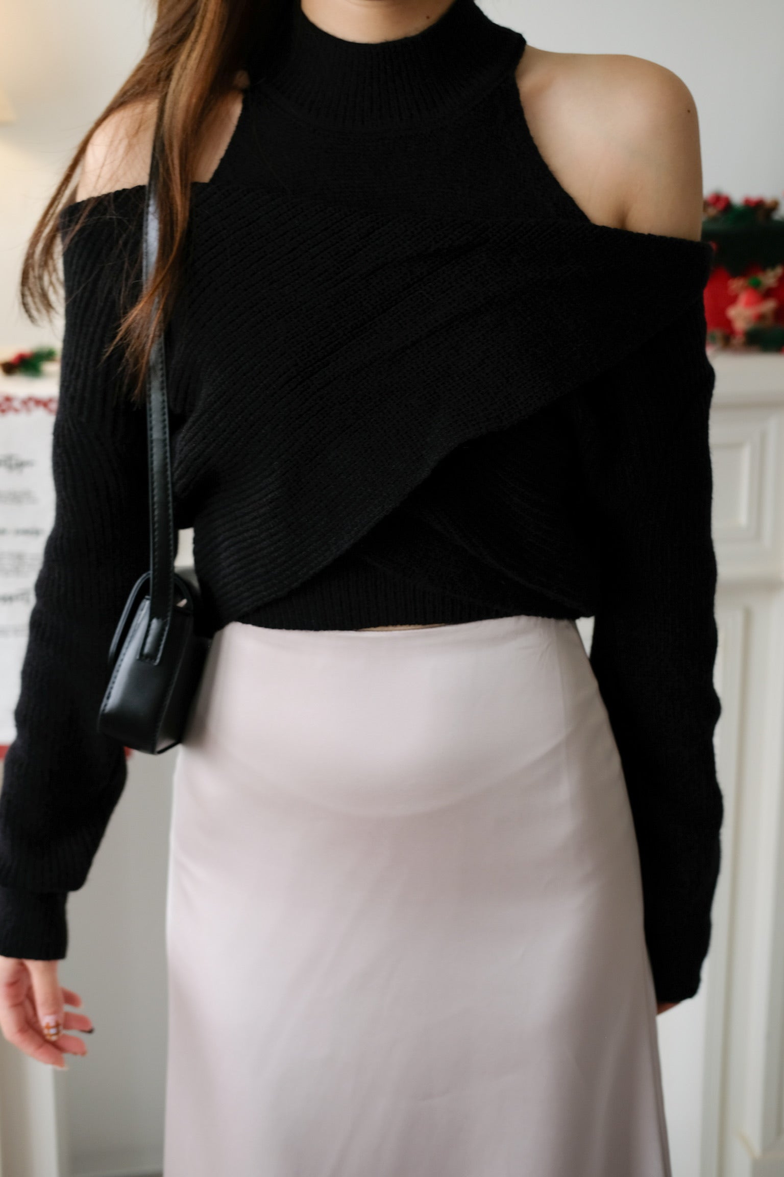 Olivia 2-in-1 Knit Sweater Set (Black)