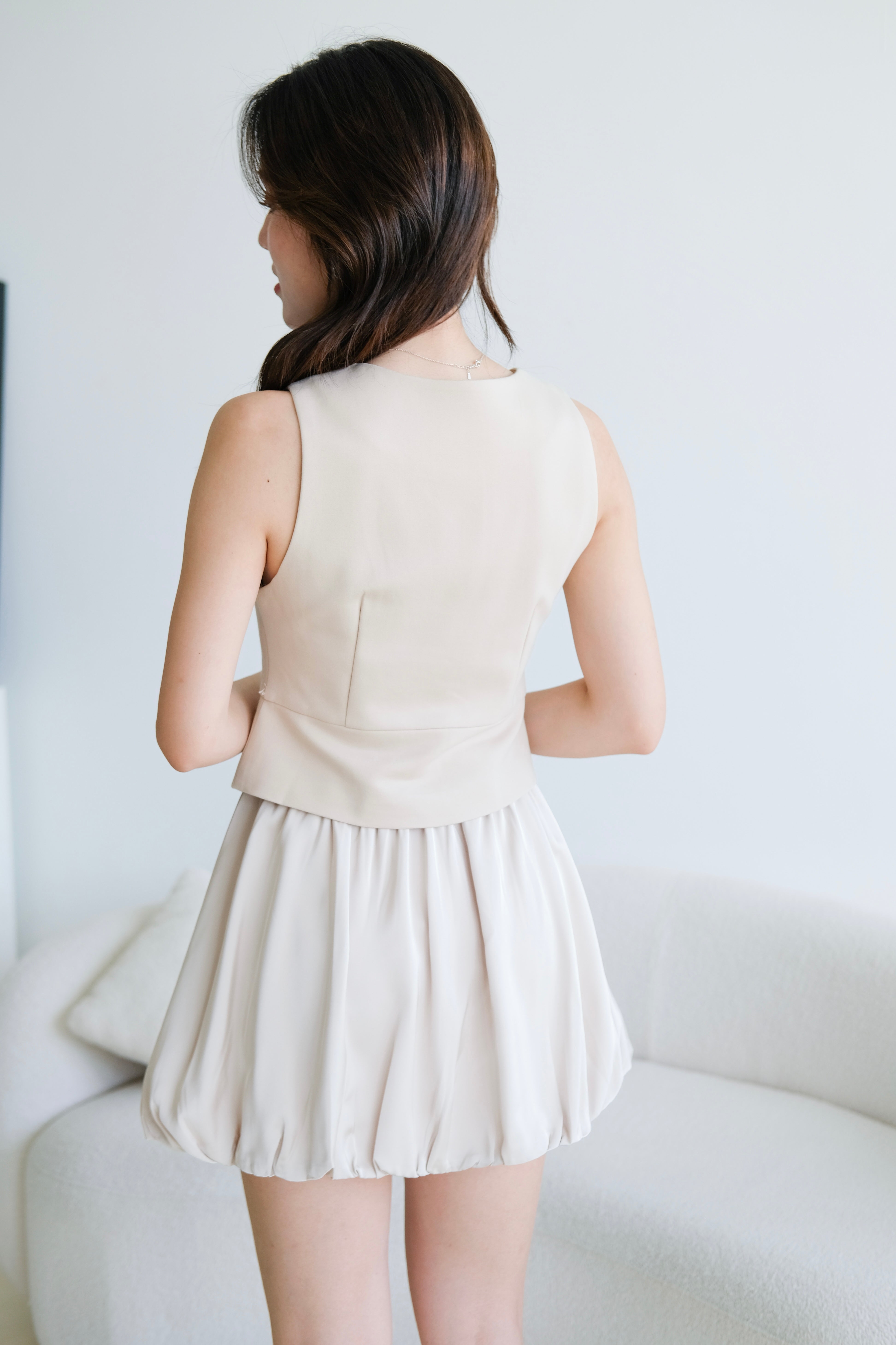 Valerie Round Neck Vest Top (Khaki)