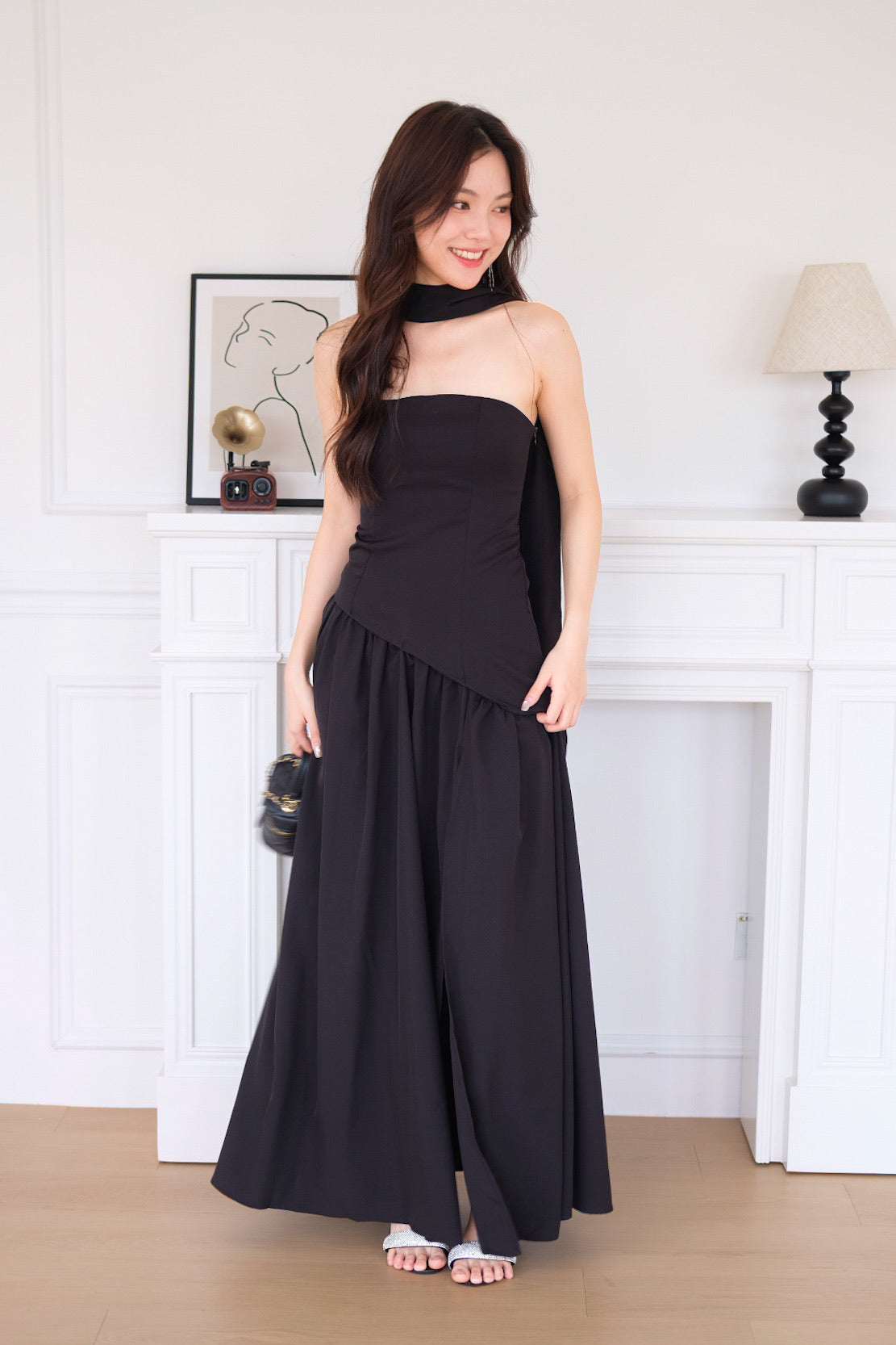 Kimberly Tube Sash Maxi Dress (Black)