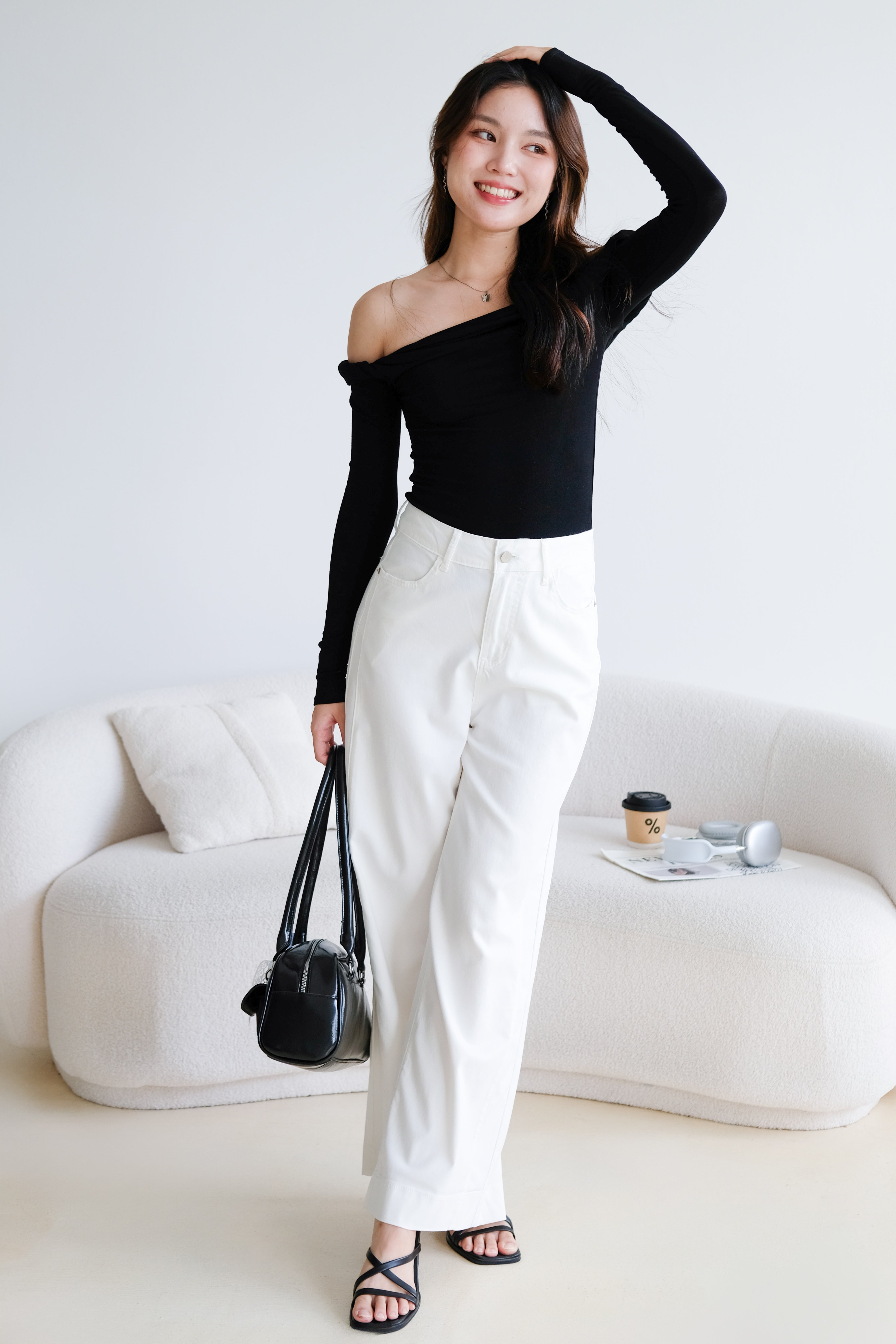 Time Out Flare Soft Denim Jeans (White)