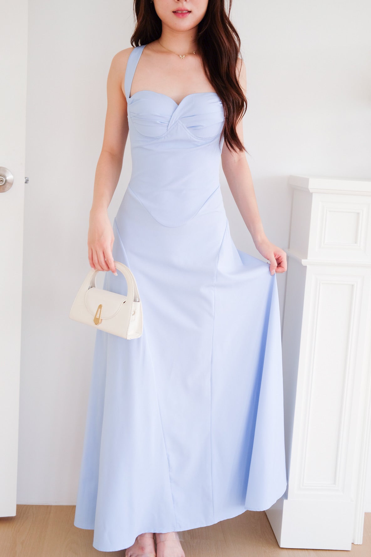Edelynn Skater Maxi Dress (Powder Blue)