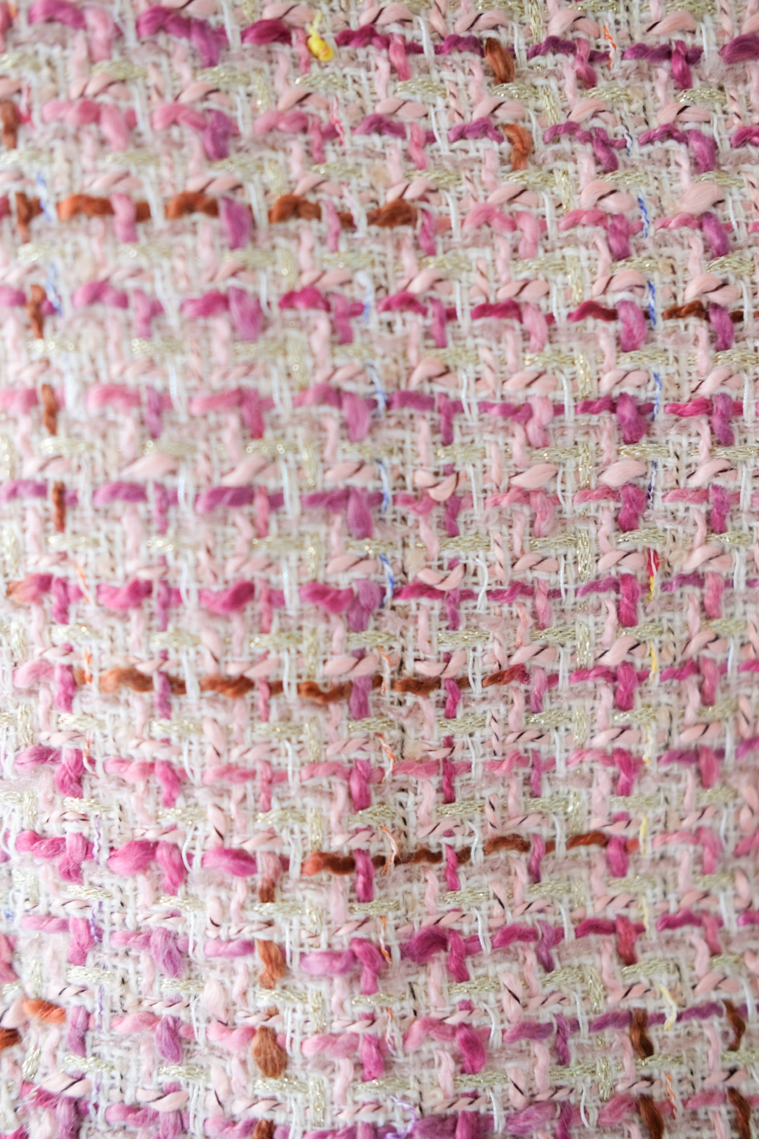 Mirea Frills Tweed Crop Top (Magenta)