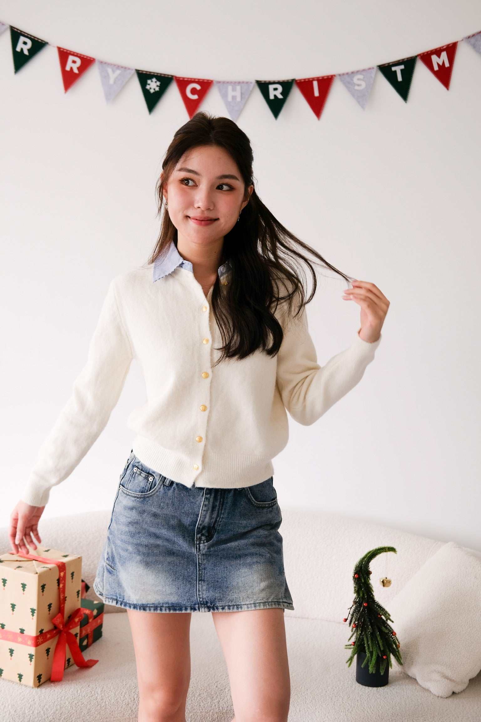 Celine Sweater Shirt (Cream)