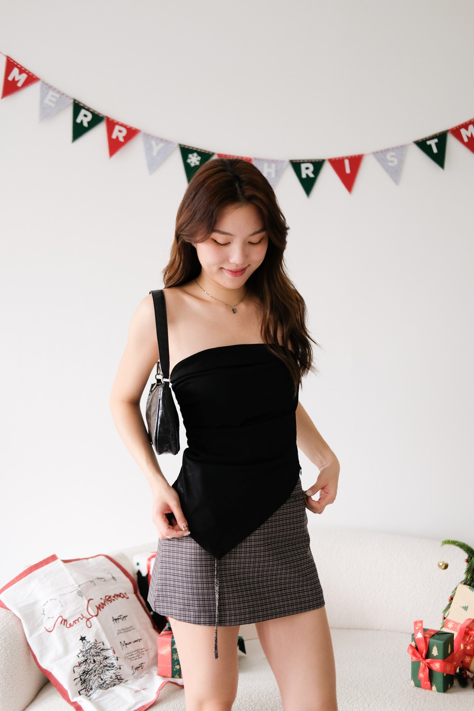 Porter Asymmetrical Tube Top (Black)