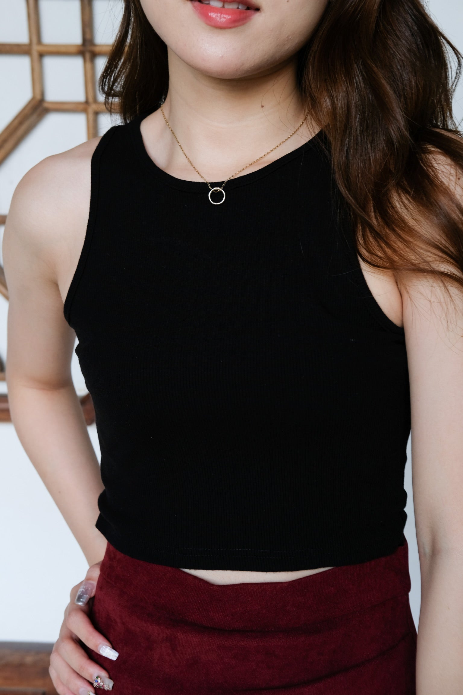 June Basic Halter Crop (Black)