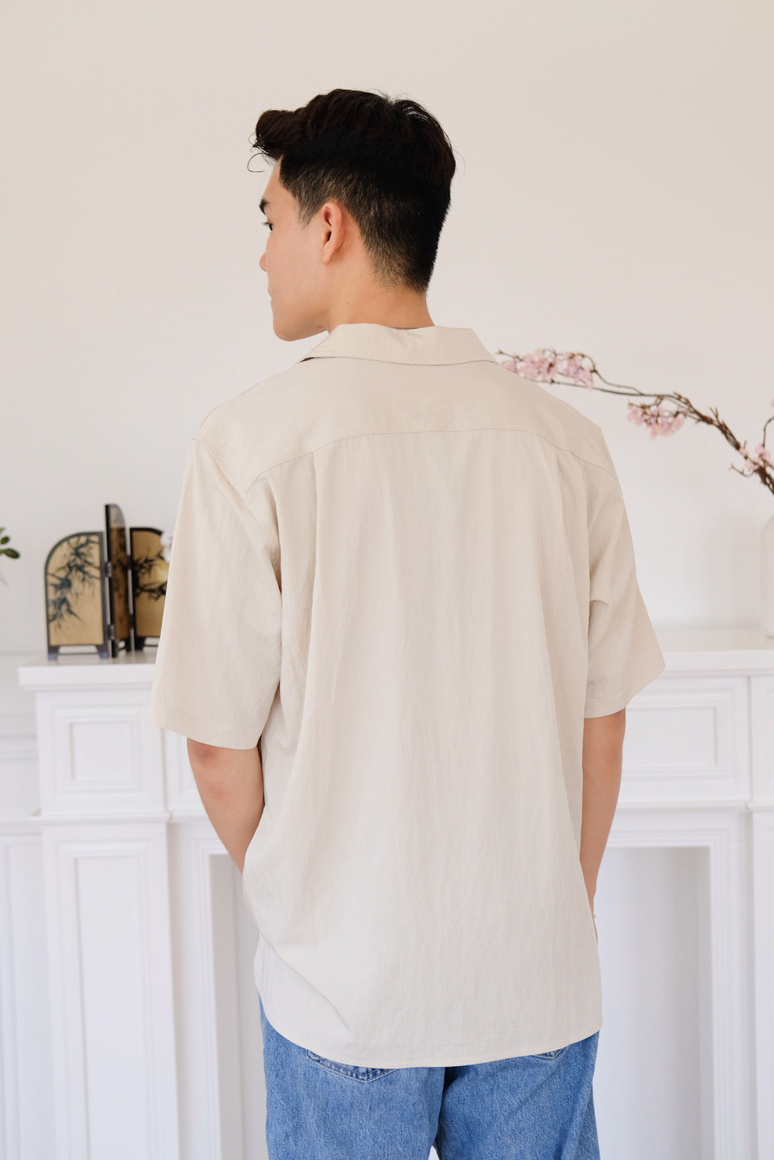 Marcus Collared Button Shirt (Oat Beige)