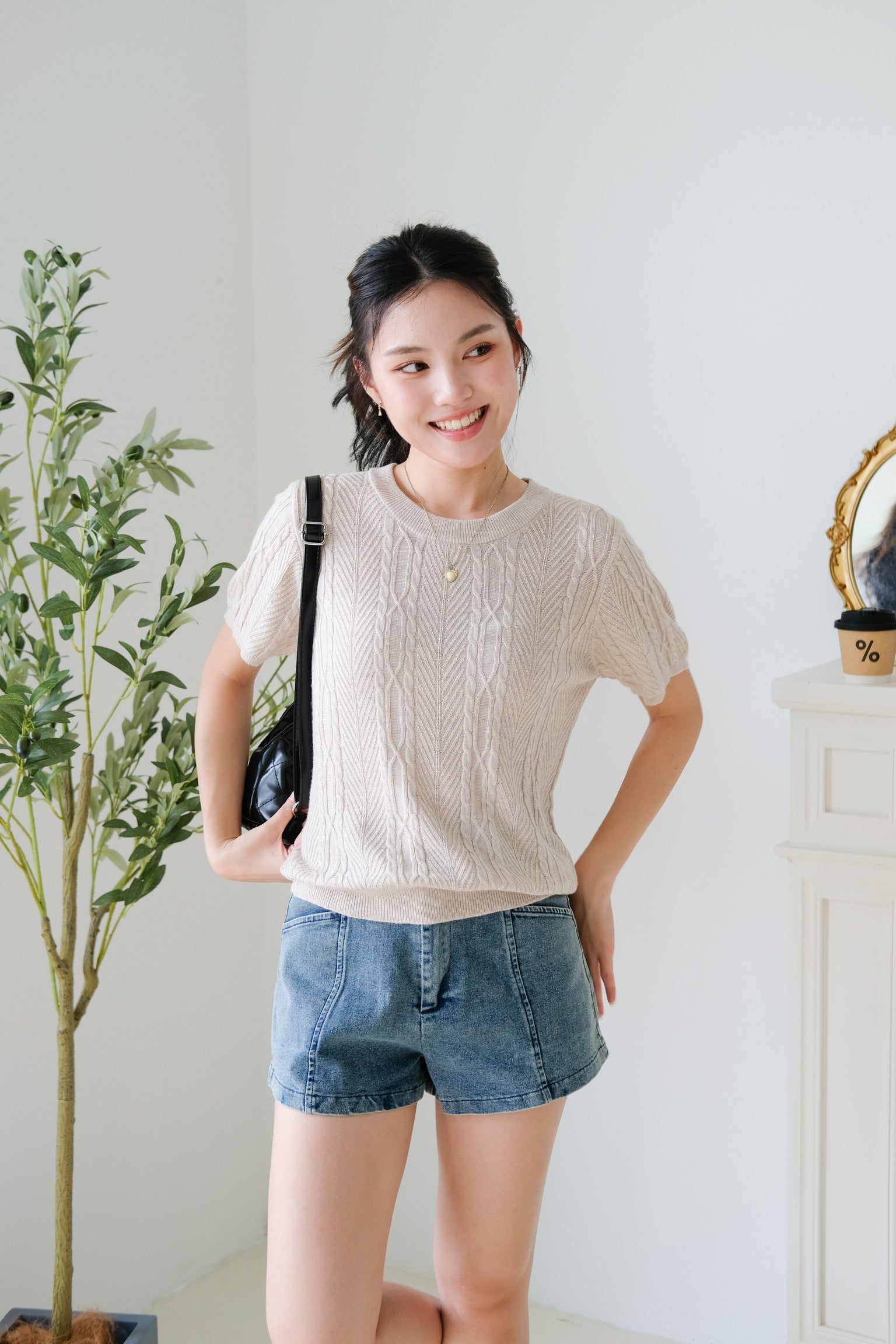 Carey Knit Tee (Latte)