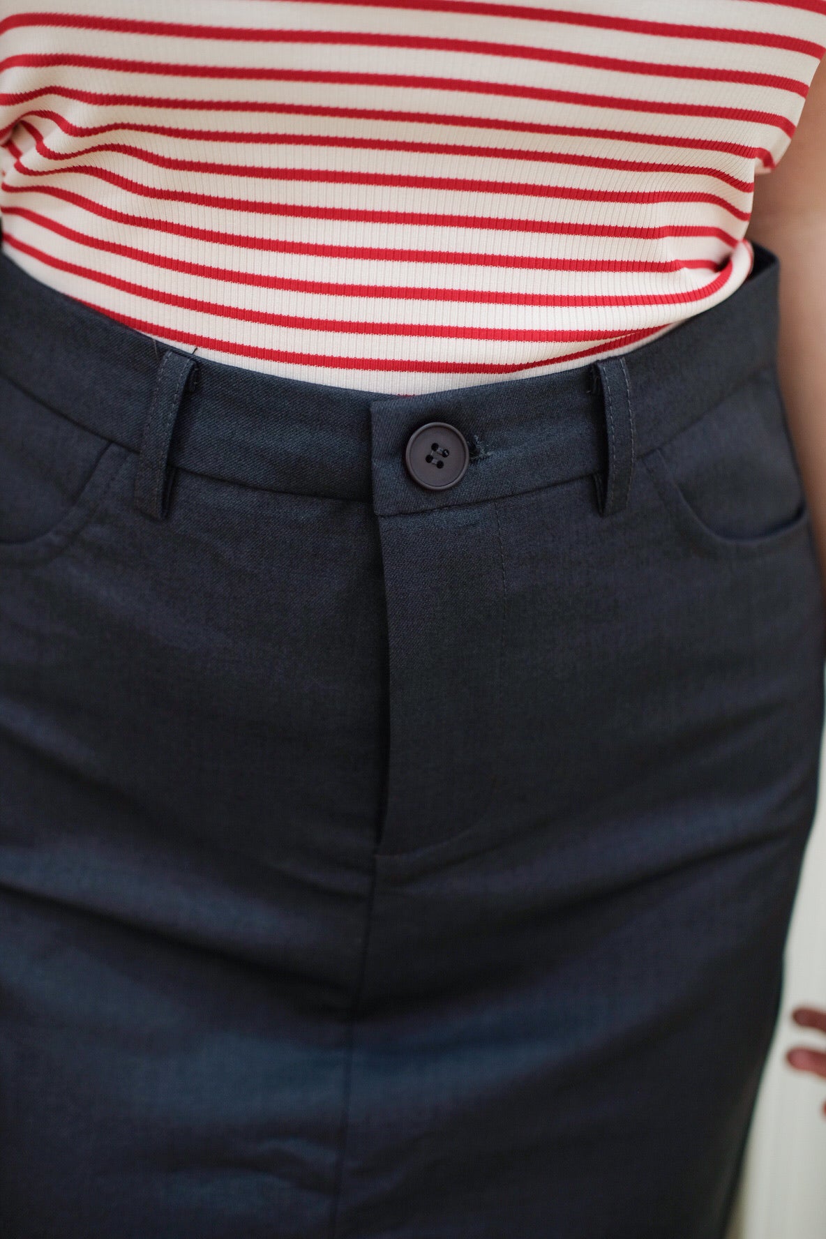 Dark Grey A Line Maxi Skirt