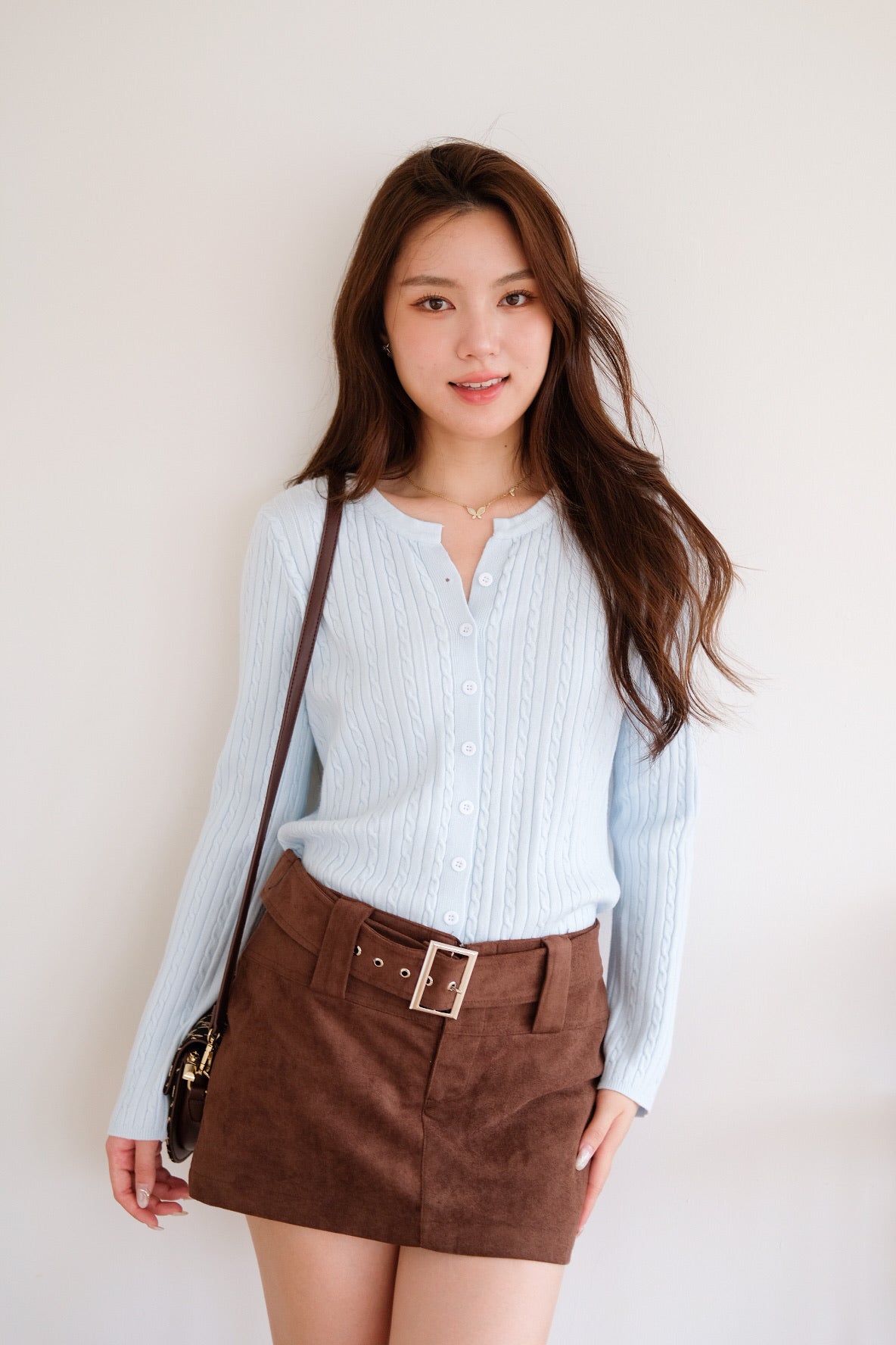 Sharlyn Cable Knit Cardigan (Sky Blue)