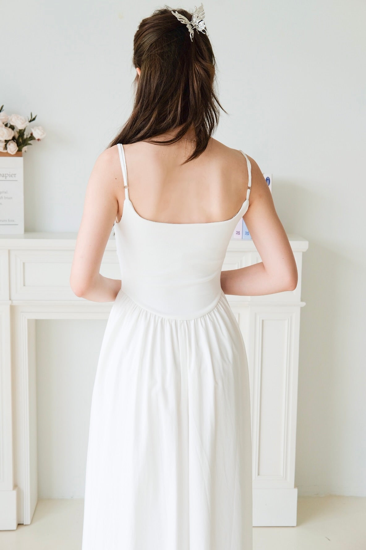 Clara Corset Maxi Dress (White)