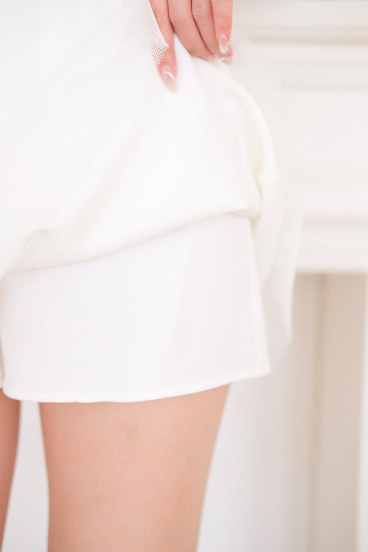 Romy Tulle Mini Skirt (White)