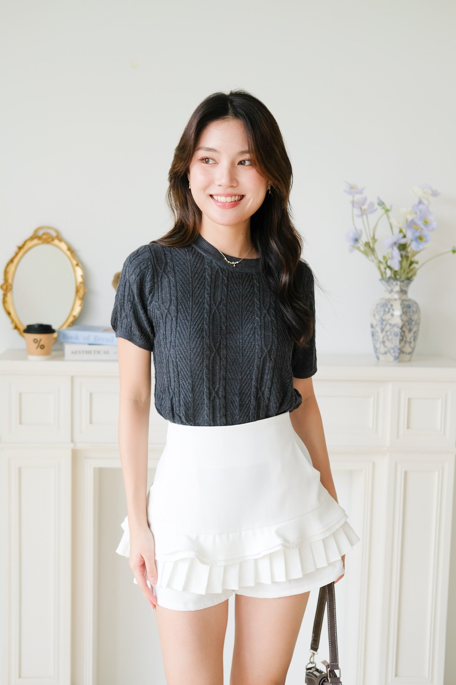 Carey Knit Tee (Dark Grey)