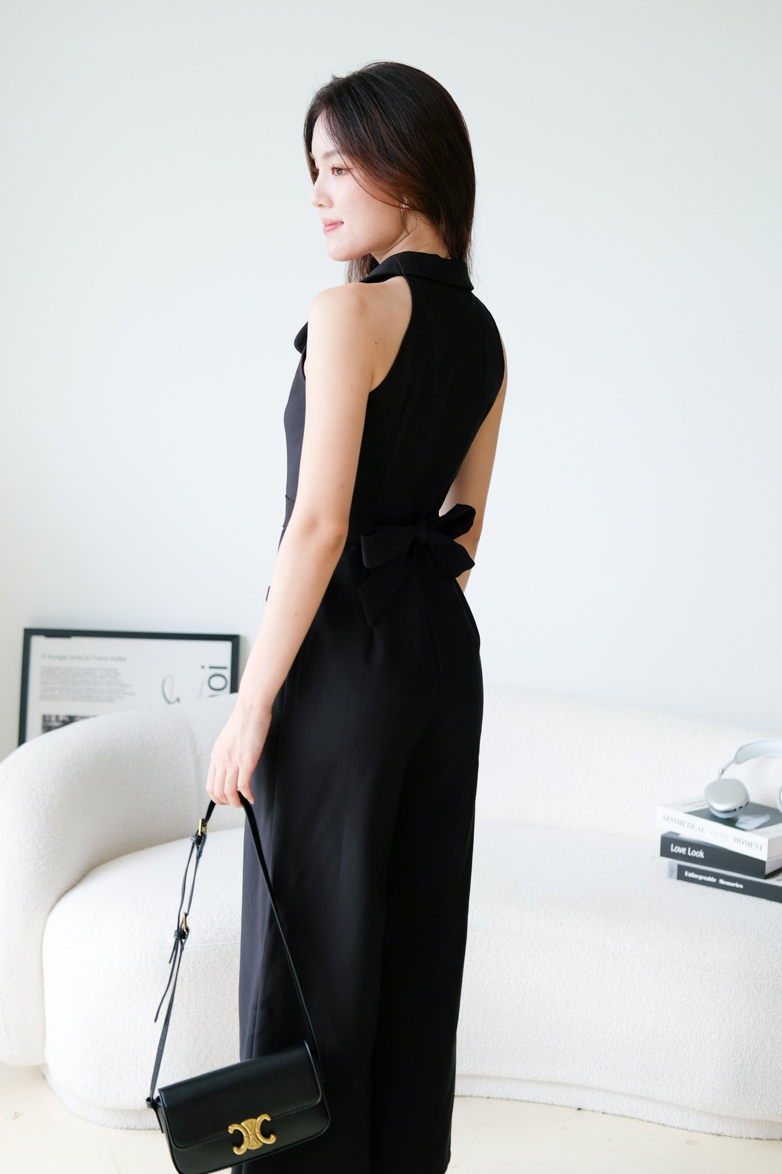 Day and Night Collared Long Jumpsuit (Black)