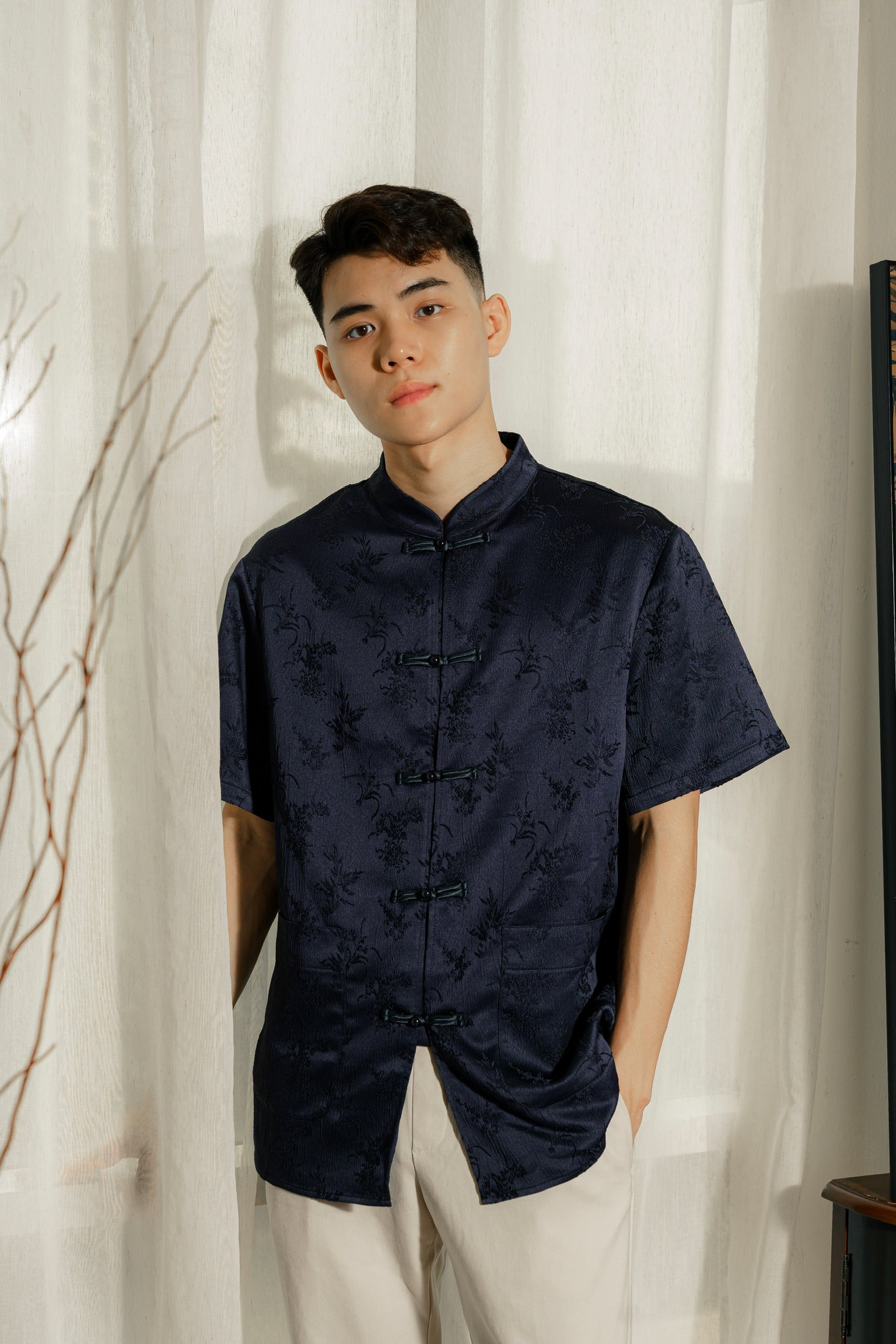 墨雨云间 Moonmist Men Samfu (Navy Blue)