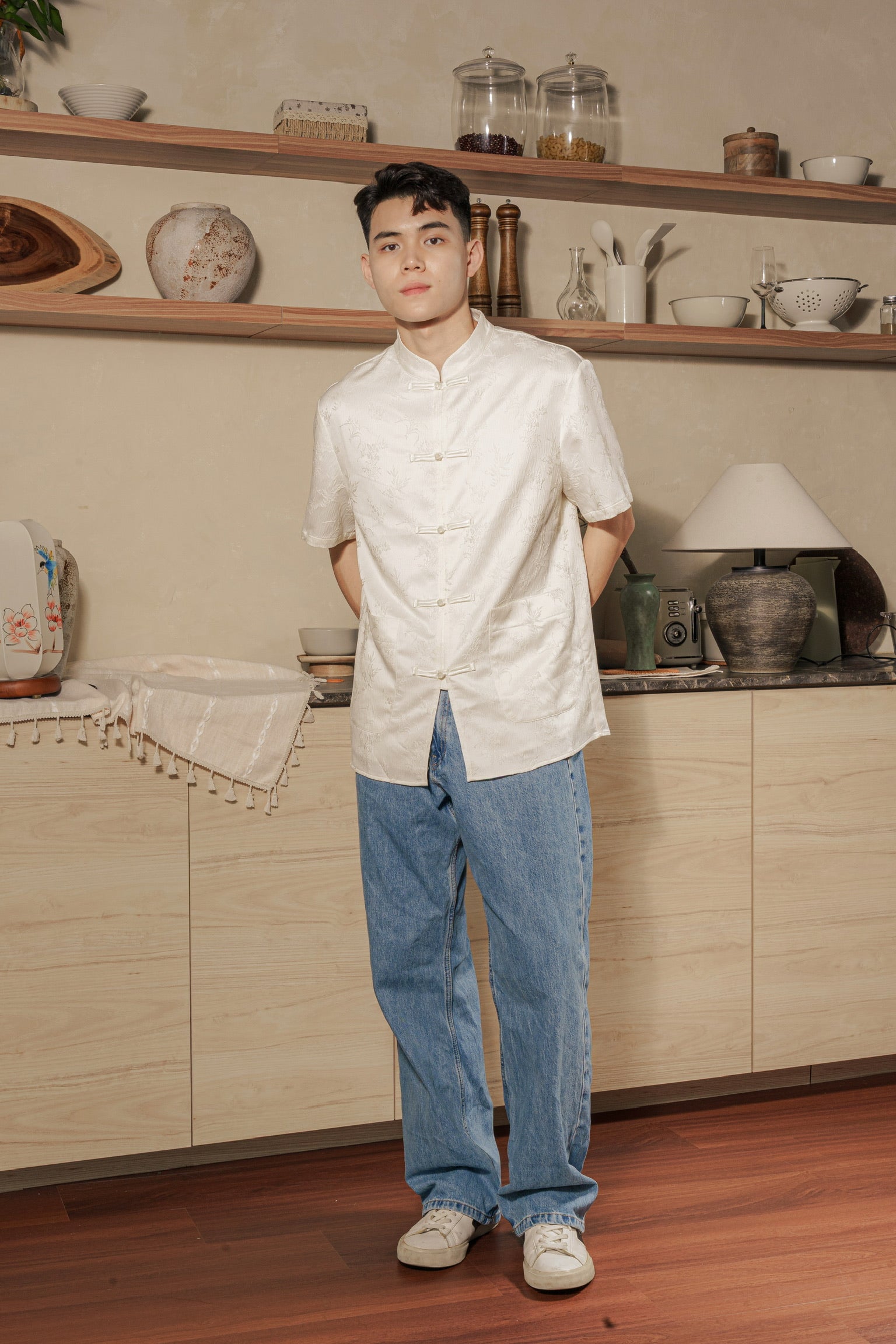 墨雨云间 Moonmist Men Samfu (Cream)