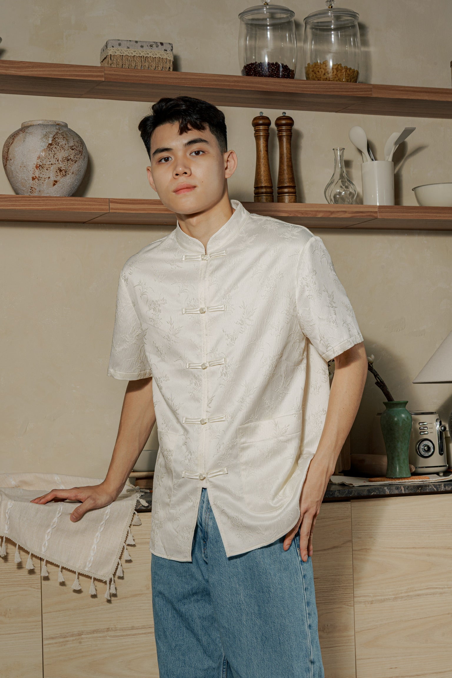 墨雨云间 Moonmist Men Samfu (Cream)