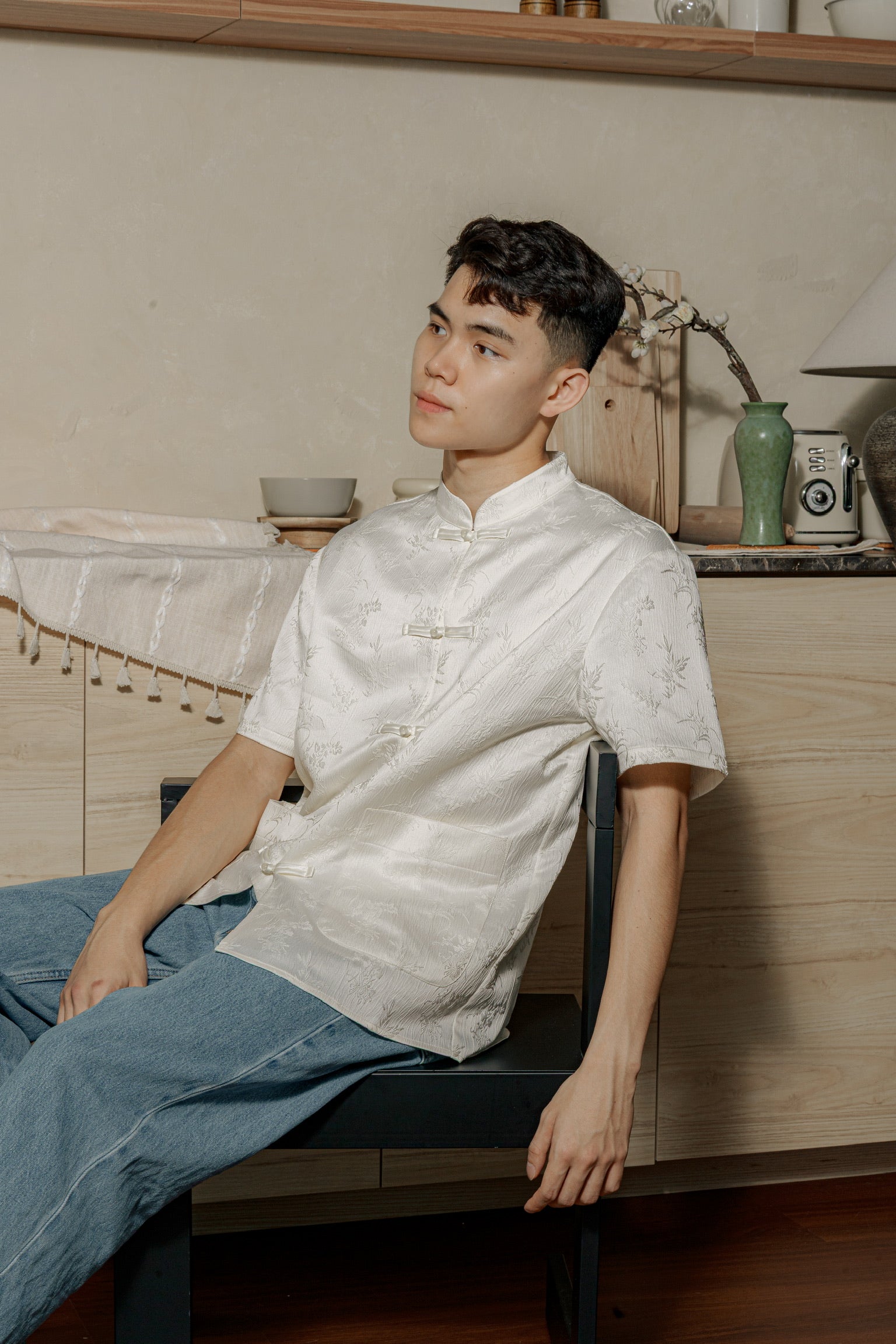 墨雨云间 Moonmist Men Samfu (Cream)