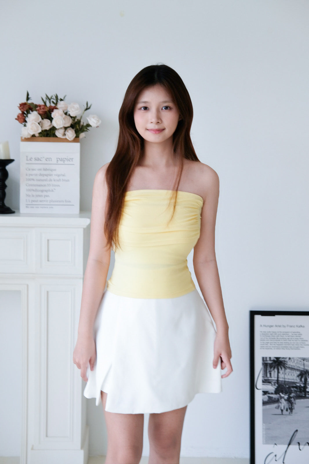White Slit Mini Skirt