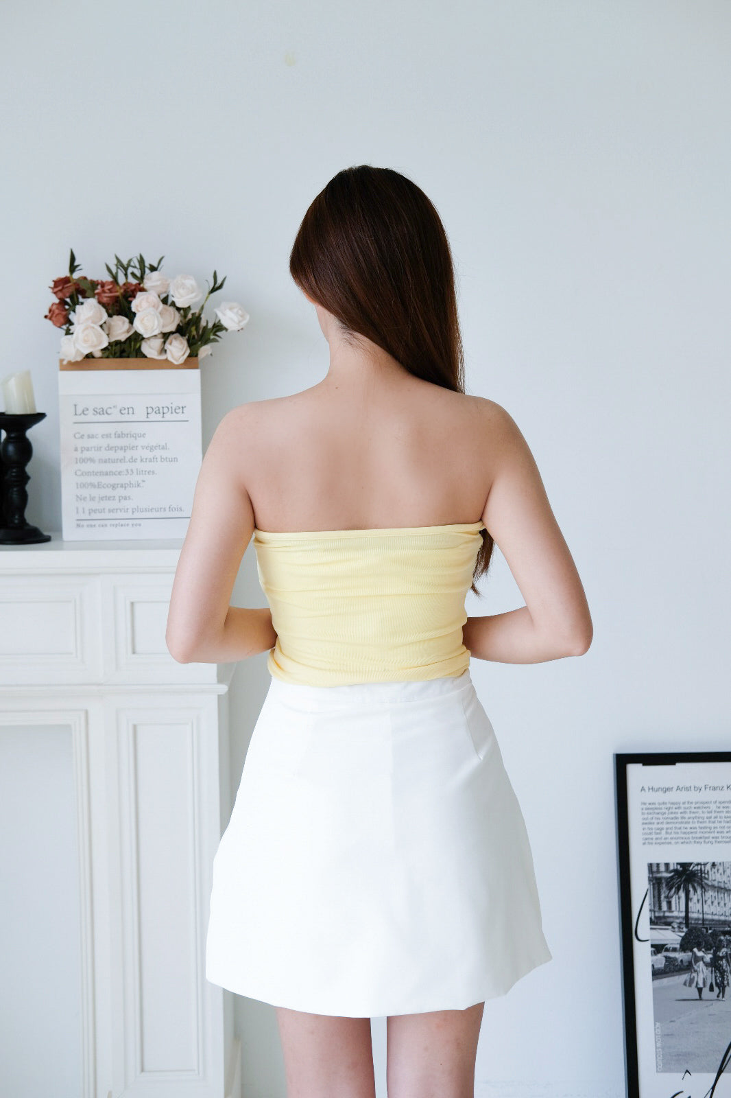 White Slit Mini Skirt