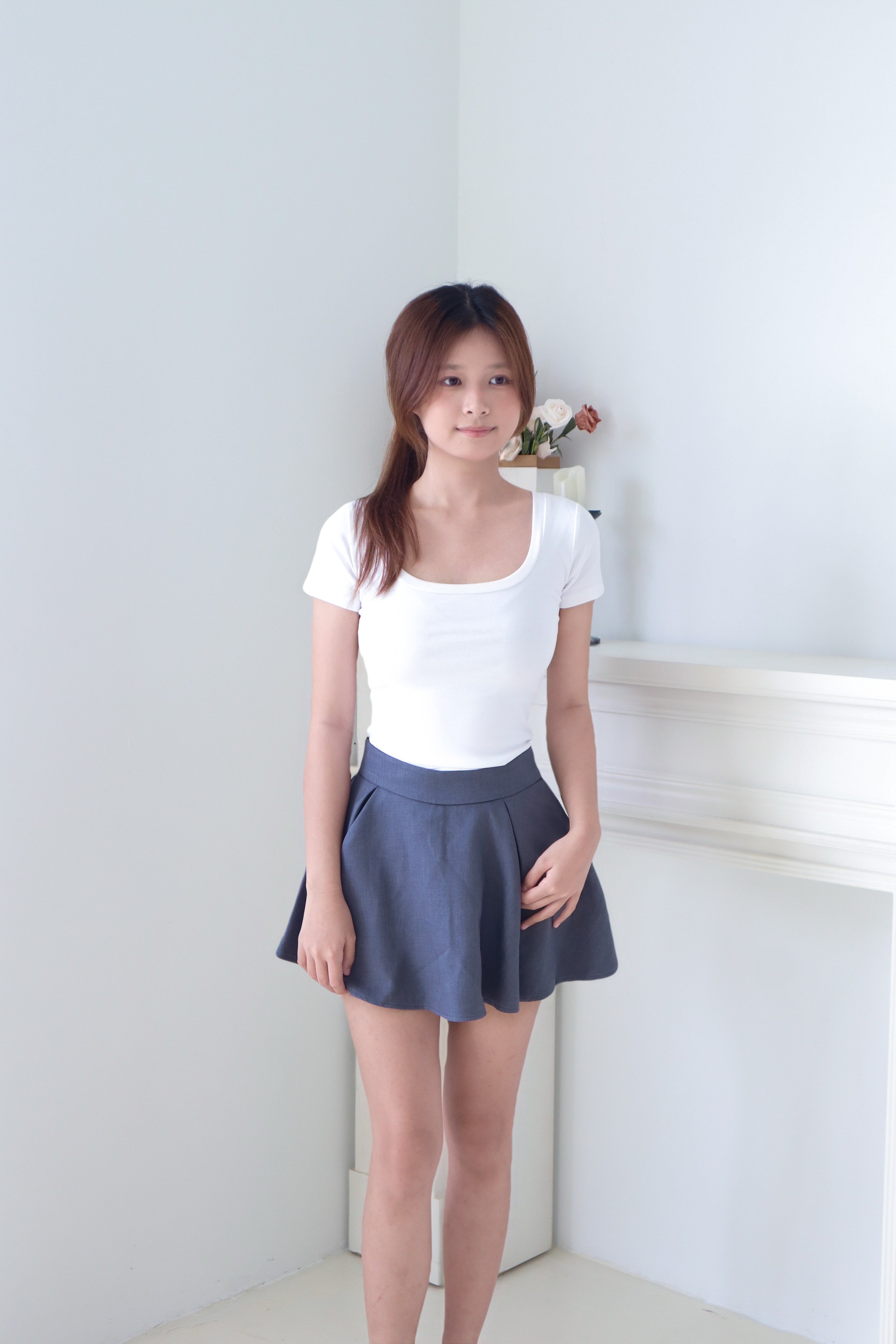 Dark Gray Mini Skirt
