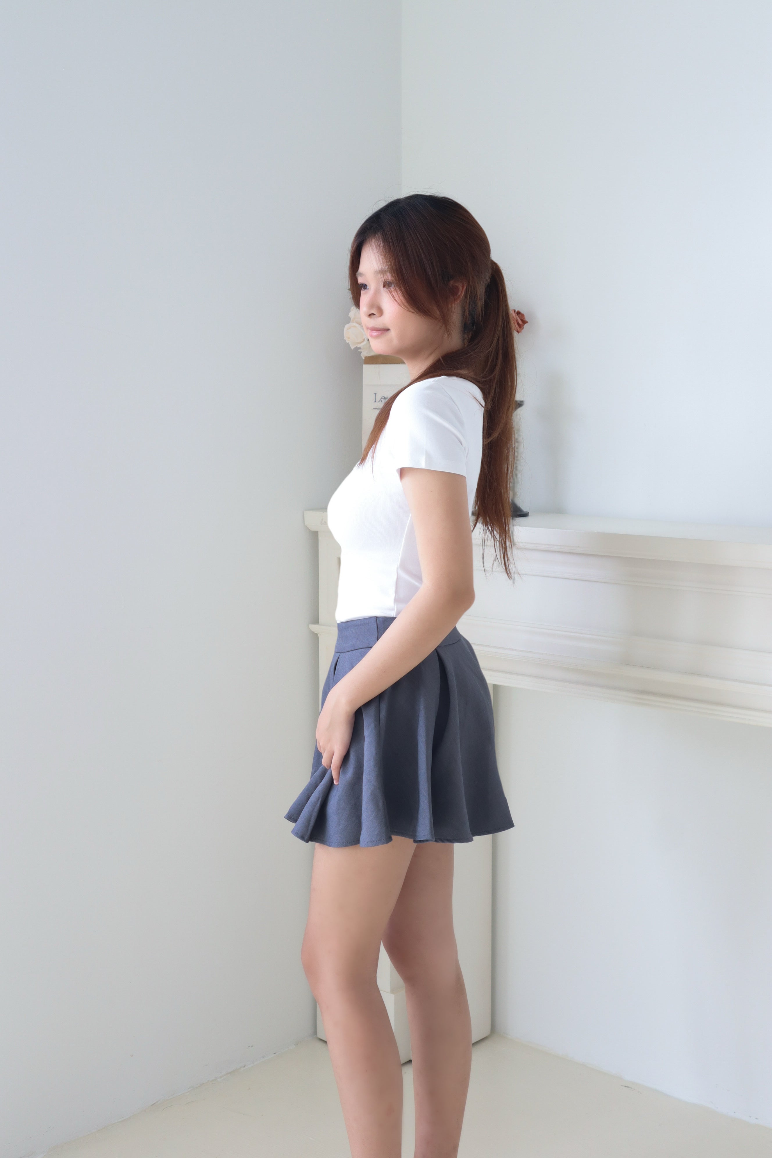 Dark Gray Mini Skirt