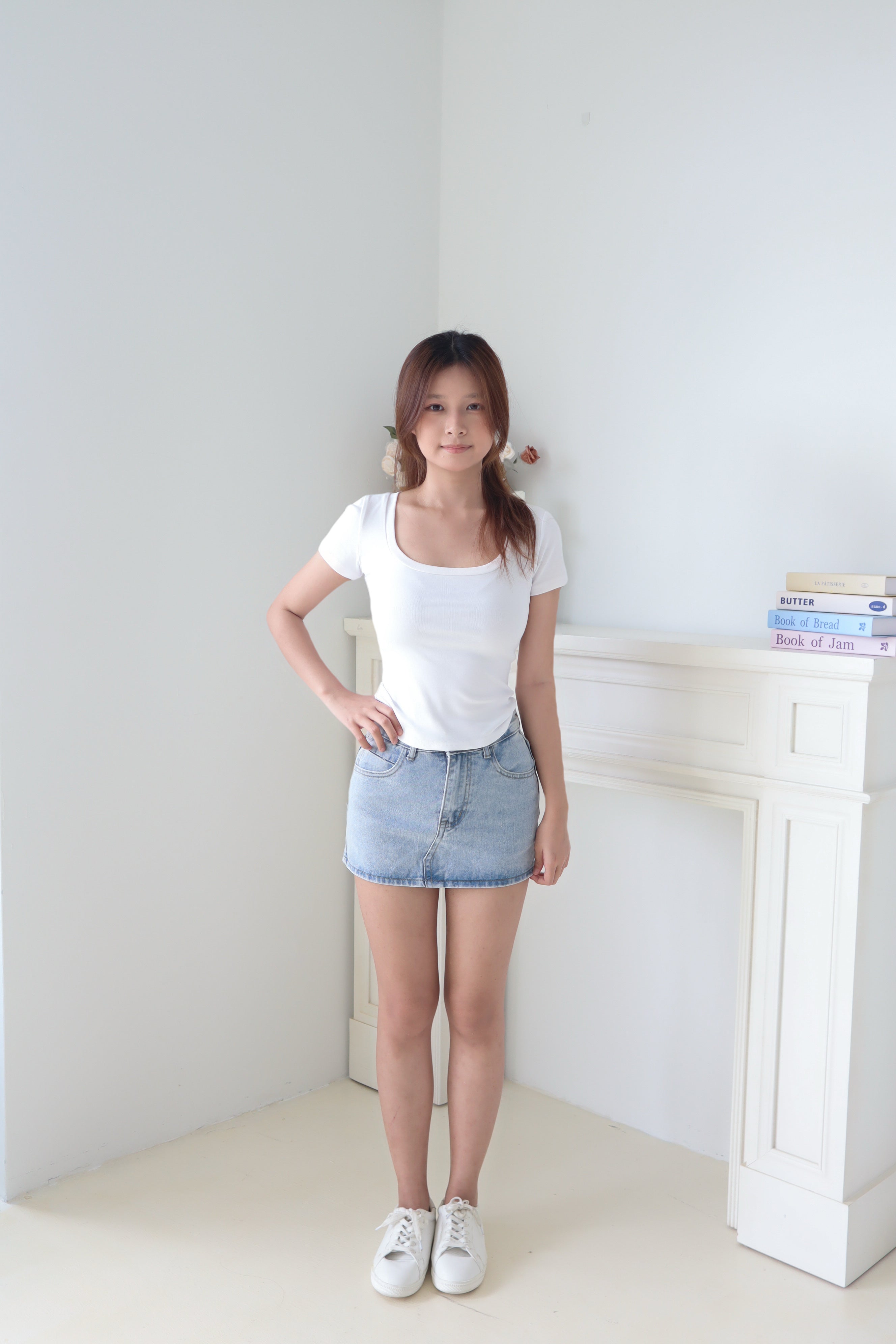 Light Blue Denim Skort