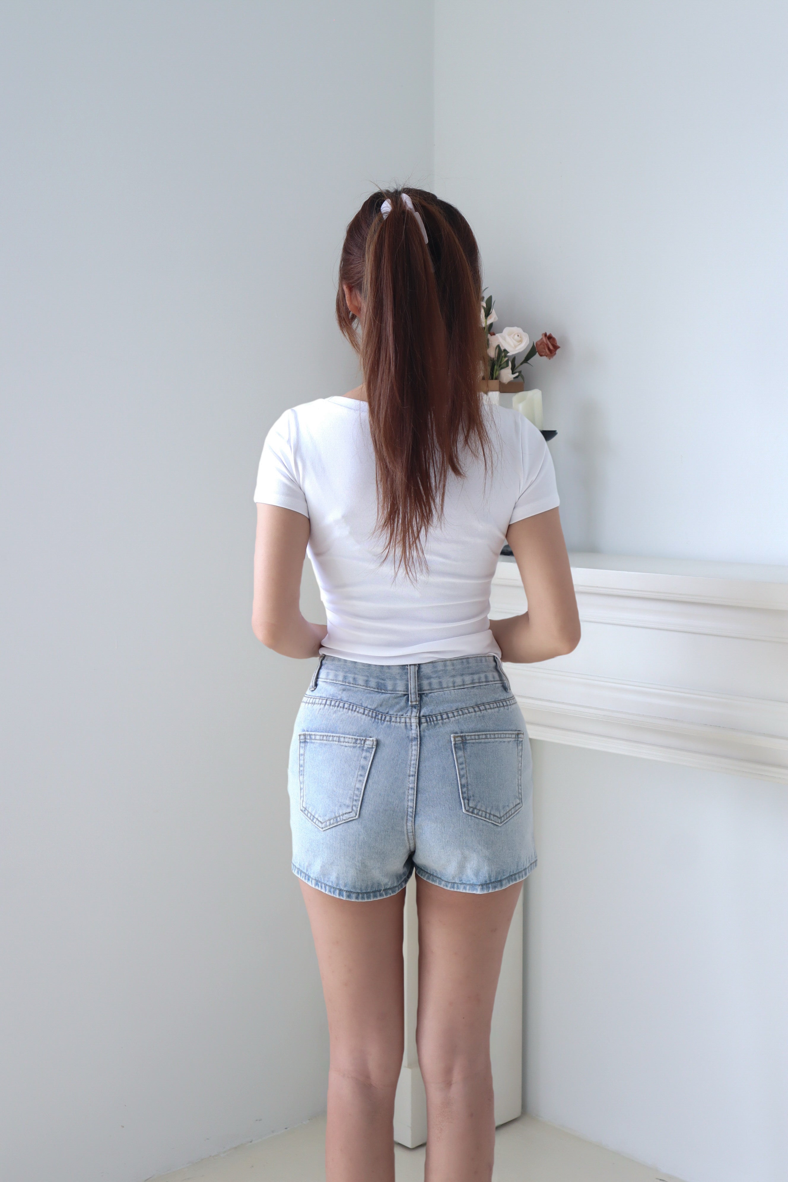 Light Blue Denim Skort