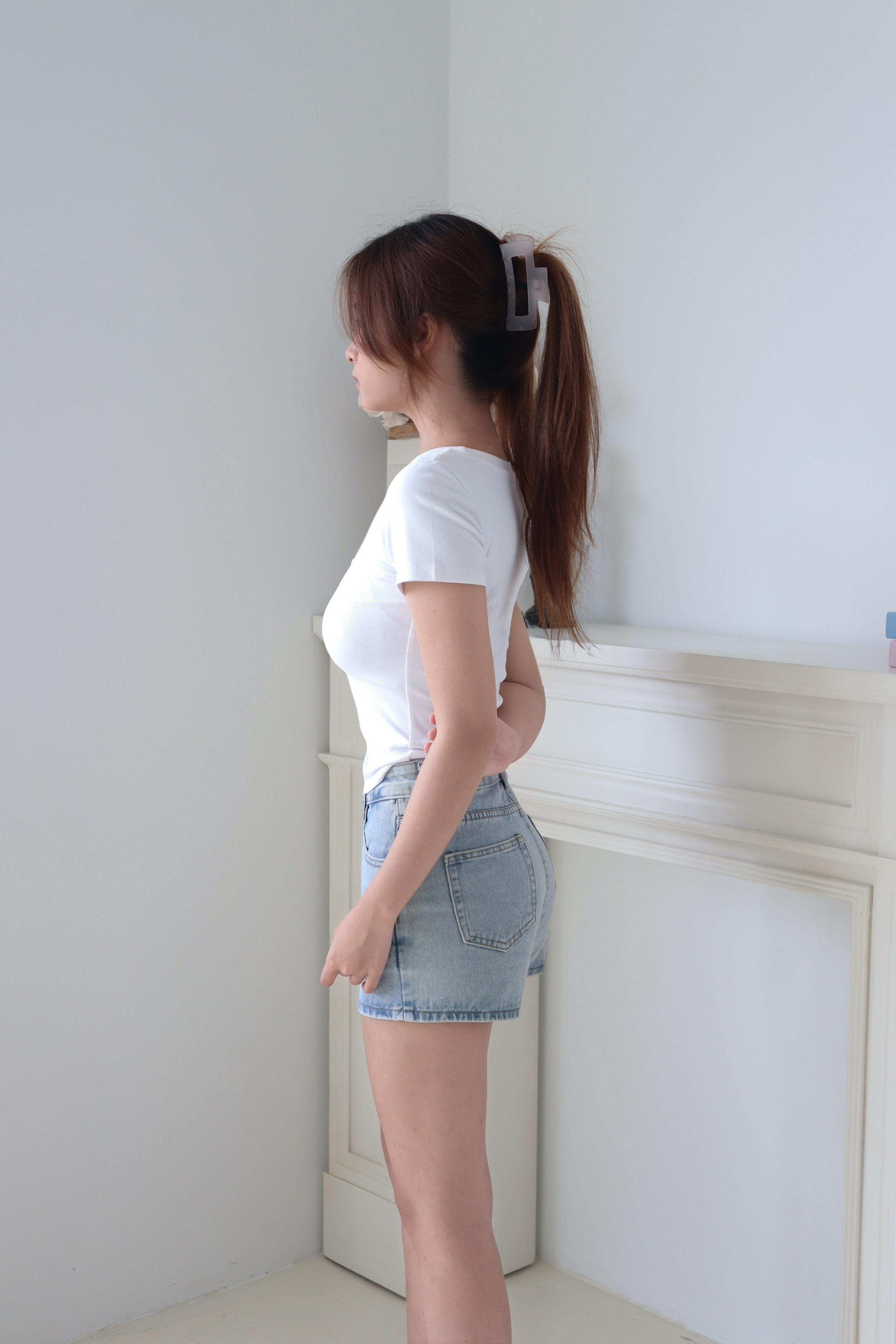 Light Blue Denim Skort