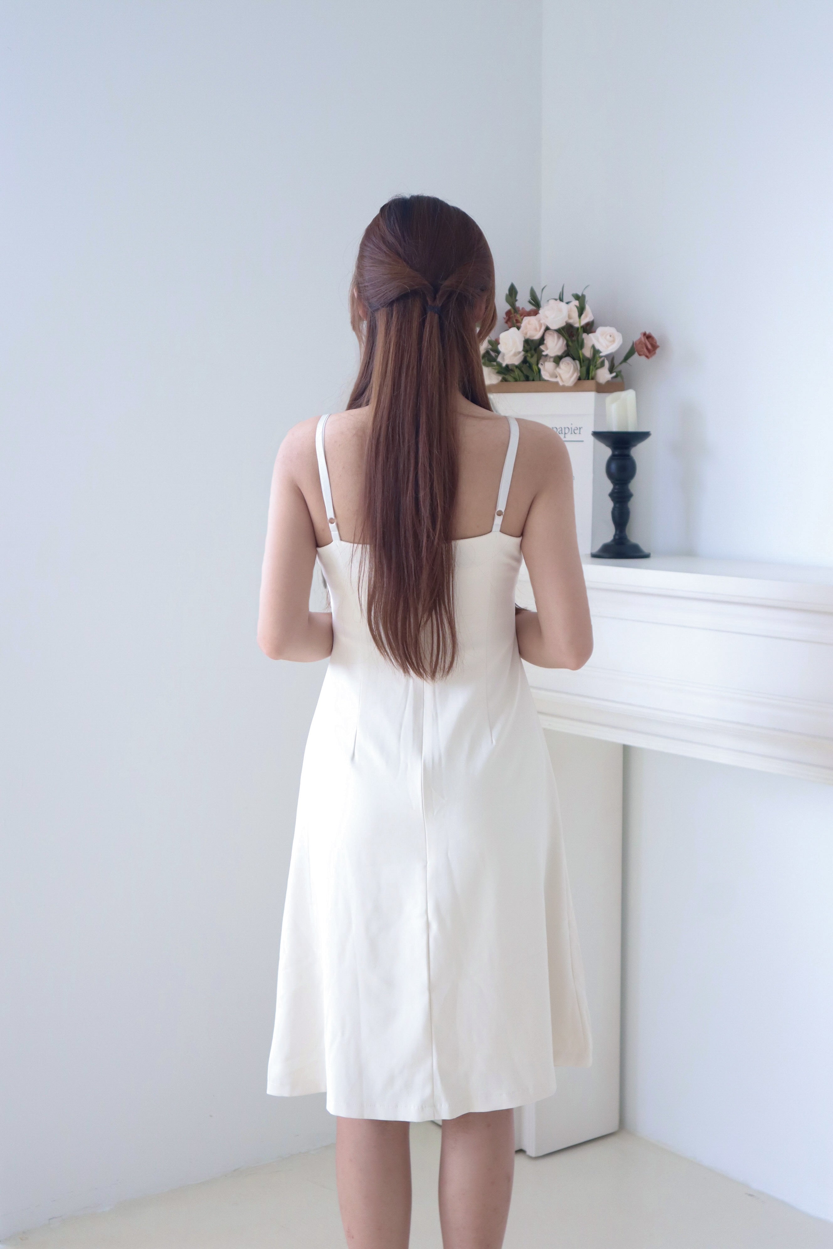 Cream Yellow Ruched Maxi Dress