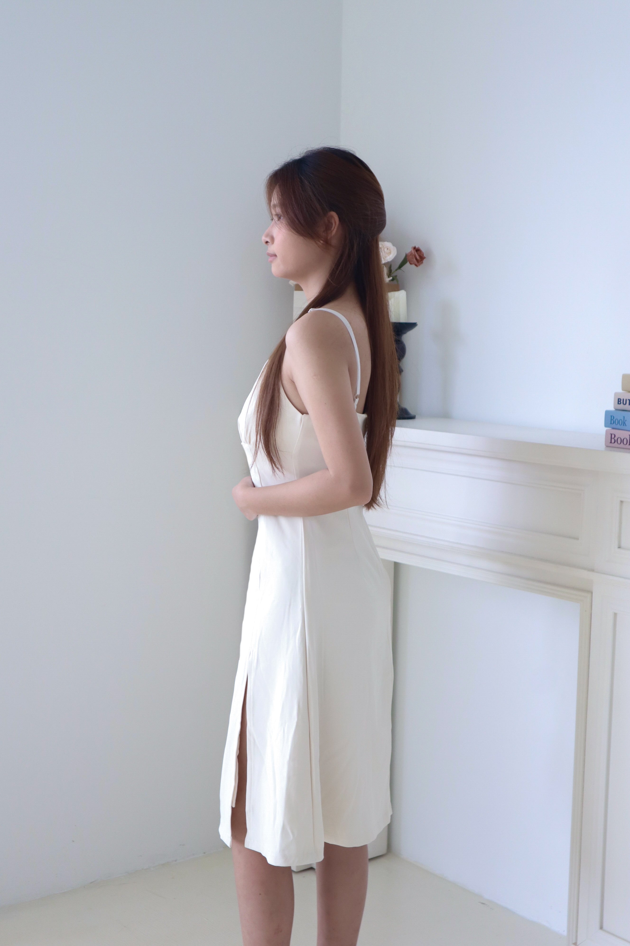 Cream Yellow Ruched Maxi Dress