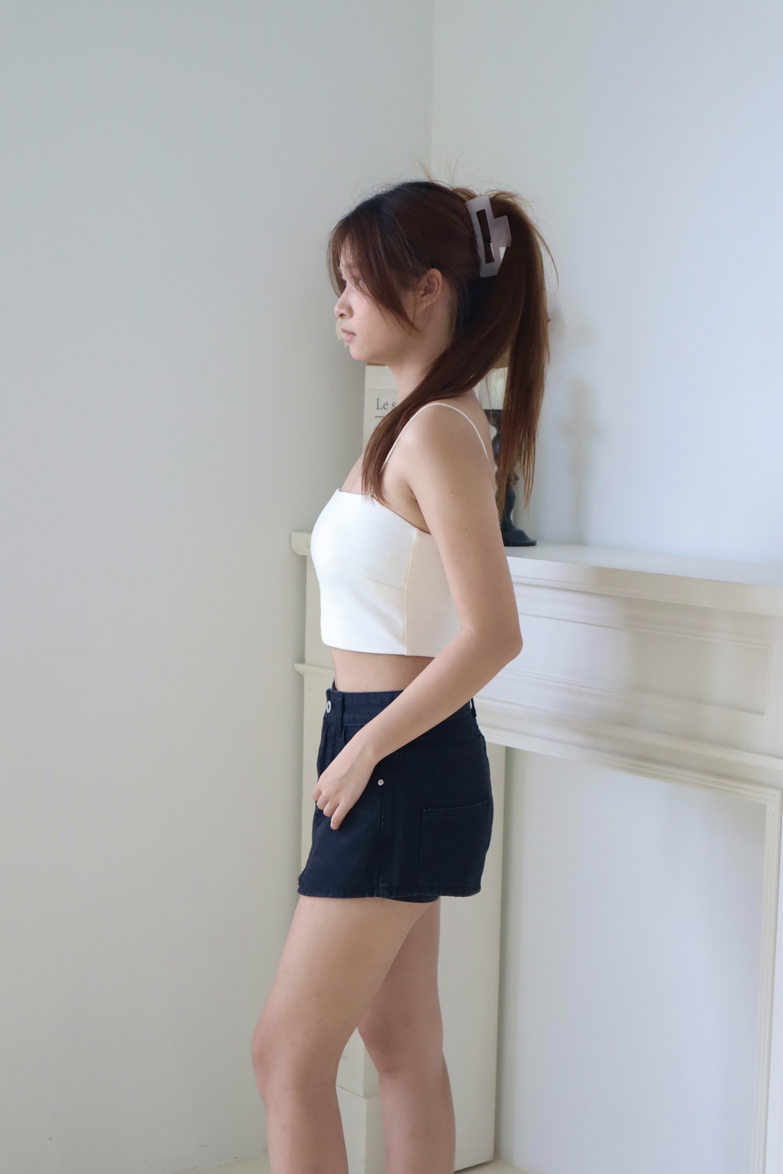 Black Denim Skort